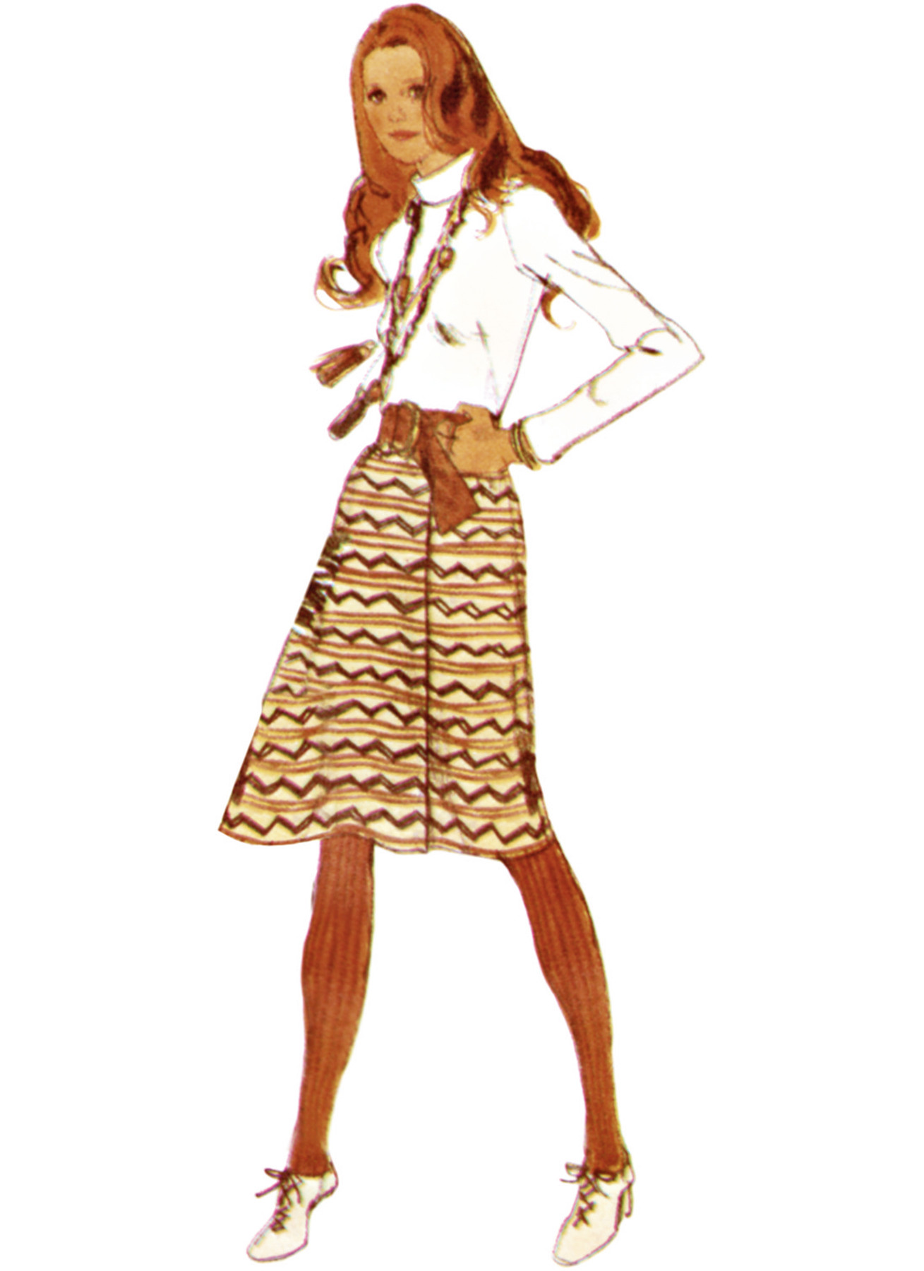 Simplicity Sewing Pattern 1970s Misses' Dress with Front-Wrap Skirt and Scarf (PDF) 6 Simplicity Sewing Pattern 1970s Misses' Dress with Front-Wrap Skirt and Scarf (PDF)