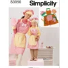 Simplicity Sewing Pattern Children's and Misses' Apron, Mitts and Hat (PDF)
