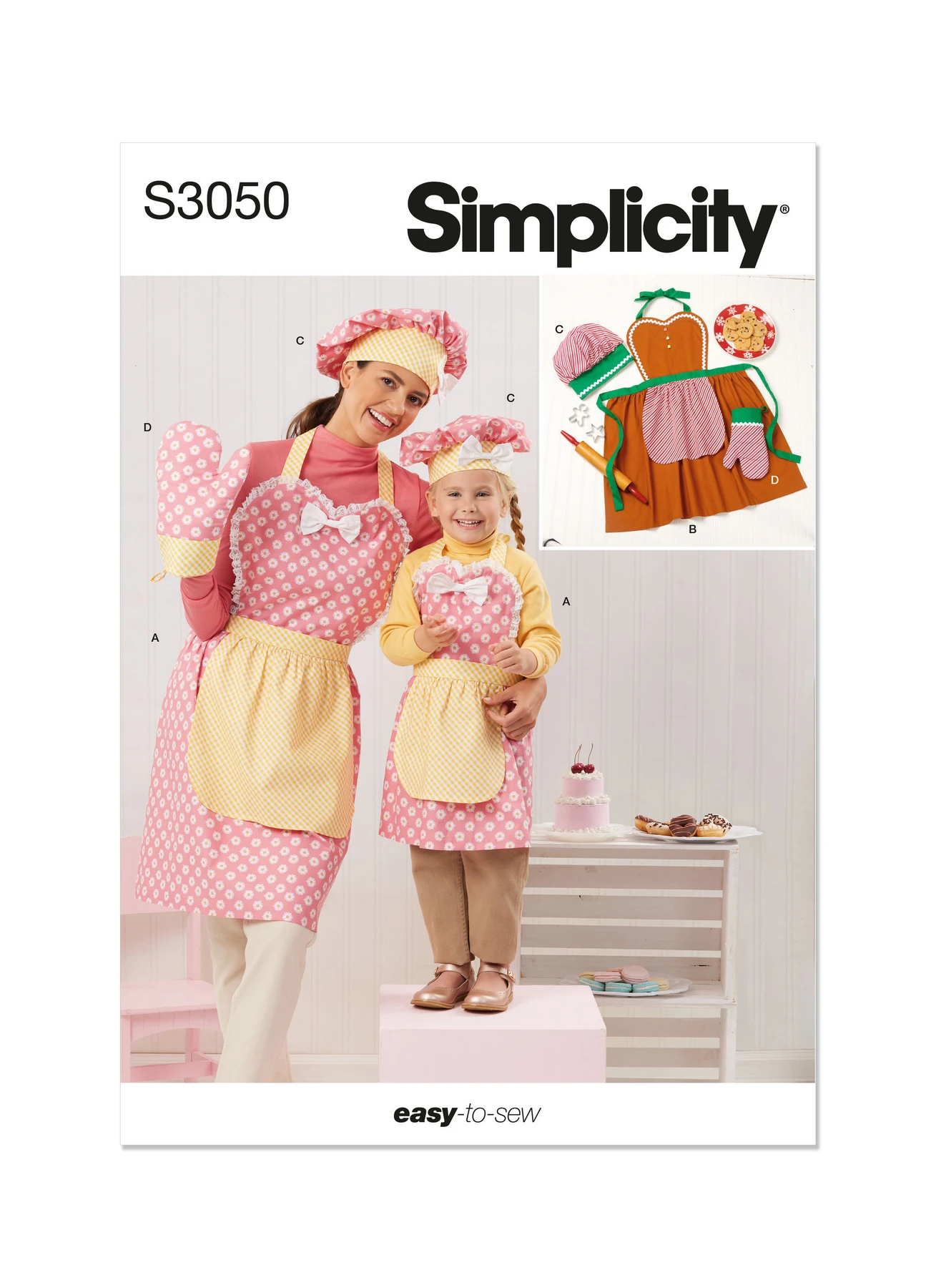 Simplicity Sewing Pattern Children's and Misses' Apron, Mitts and Hat (PDF) 1 Simplicity Sewing Pattern Children's and Misses' Apron, Mitts and Hat (PDF)