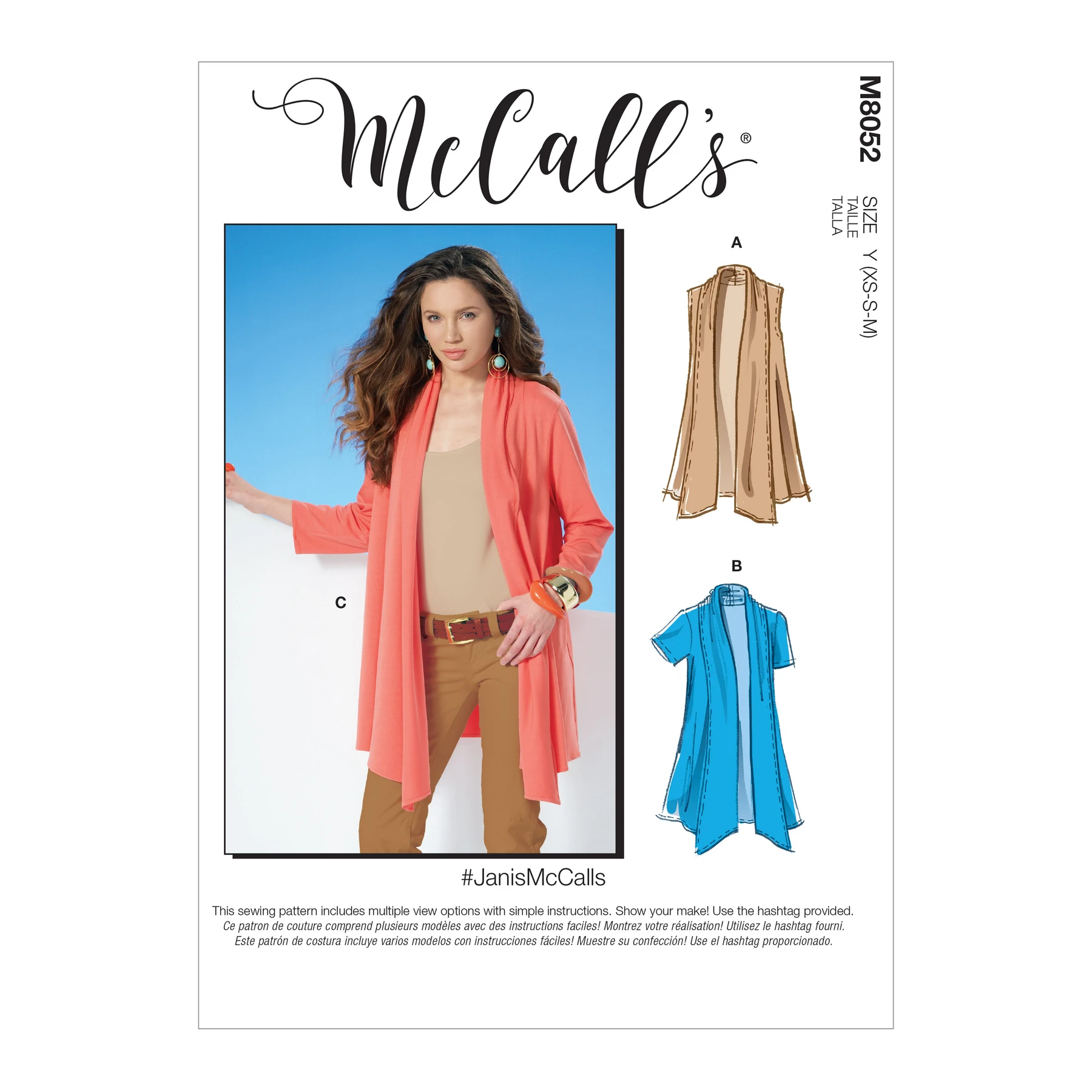 McCall's Sewing Pattern Misses' Shawl Collar Cardigans 19 McCall's Sewing Pattern Misses' Shawl Collar Cardigans