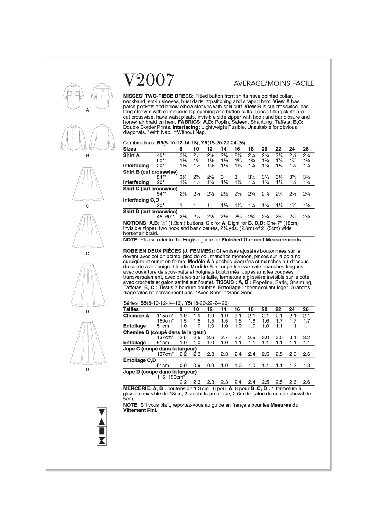 Vogue Patterns Misses' Two Piece Dress 6 Vogue Patterns Misses' Two Piece Dress