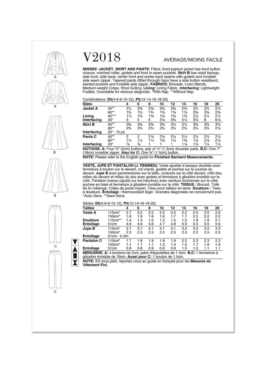 Vogue Patterns Misses' Jacket, Skirt and Pants (PDF) 7 Vogue Patterns Misses' Jacket, Skirt and Pants (PDF)
