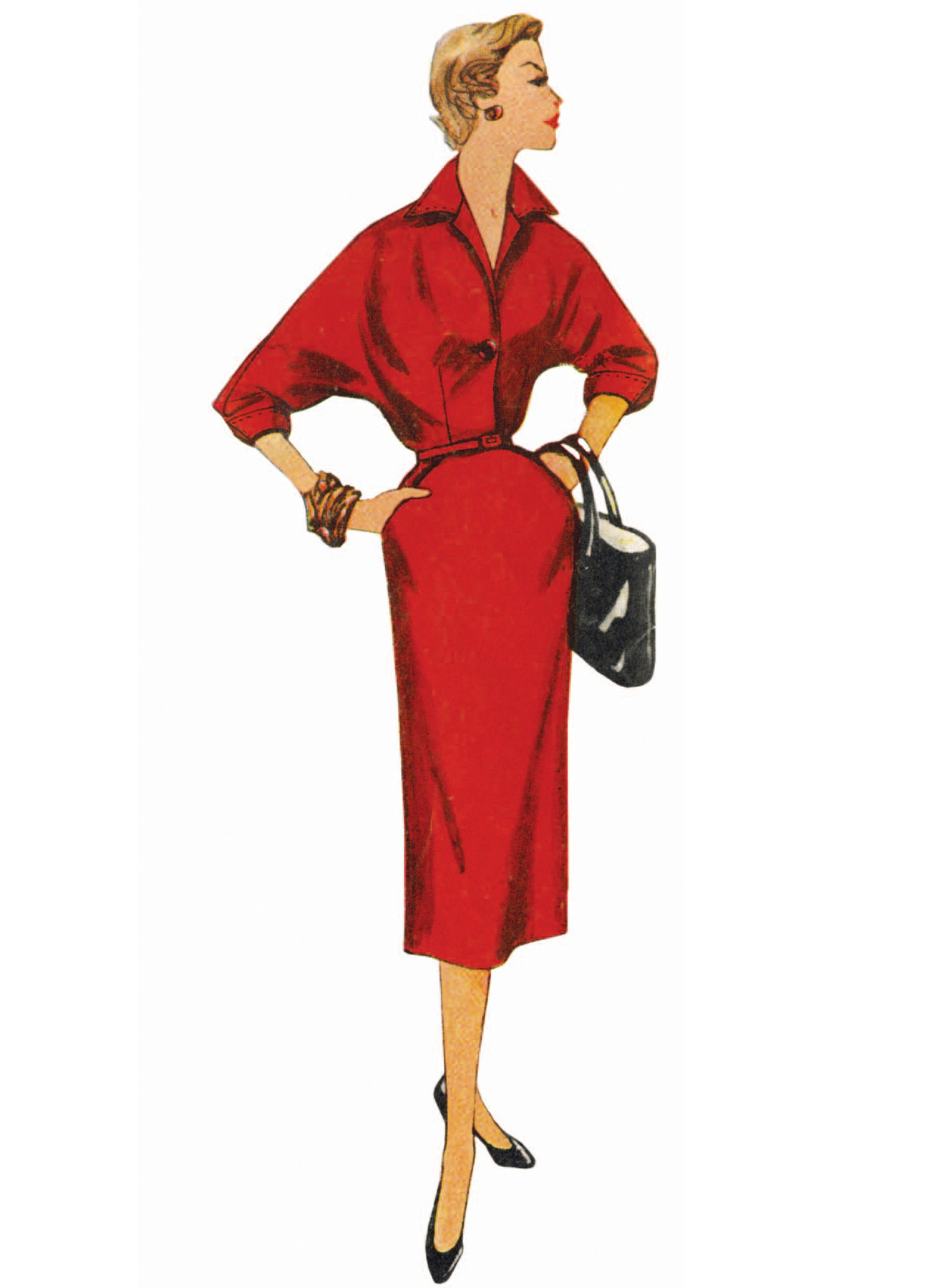 Simplicity Sewing Pattern 1950s Misses' Dolman Sleeve Dress 2 Simplicity Sewing Pattern 1950s Misses' Dolman Sleeve Dress