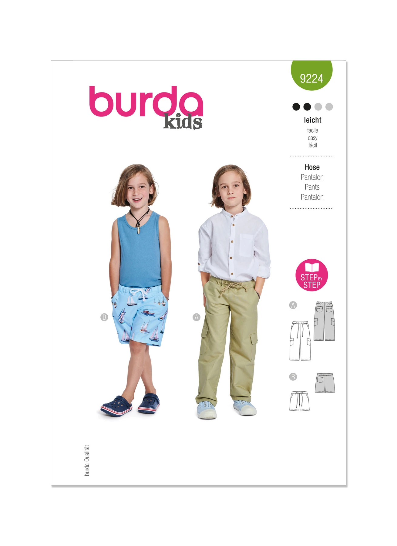 Burda Style Sewing Pattern 9224 Children's Pants 1 Burda Style Sewing Pattern 9224 Children's Pants