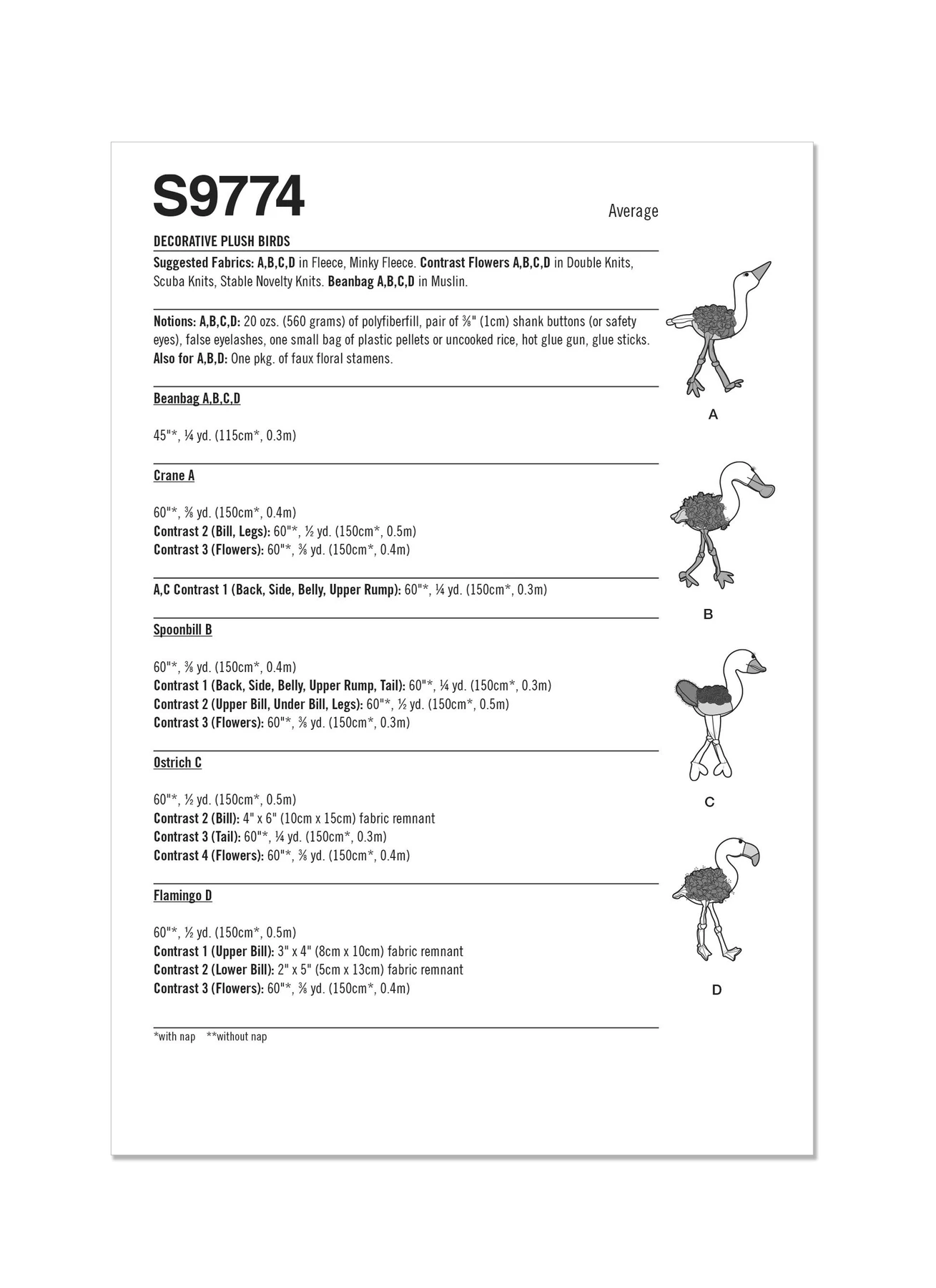 Simplicity Sewing Pattern Decorative Plush Birds by Carla Reiss Design (PDF) 5 Simplicity Sewing Pattern Decorative Plush Birds by Carla Reiss Design (PDF)