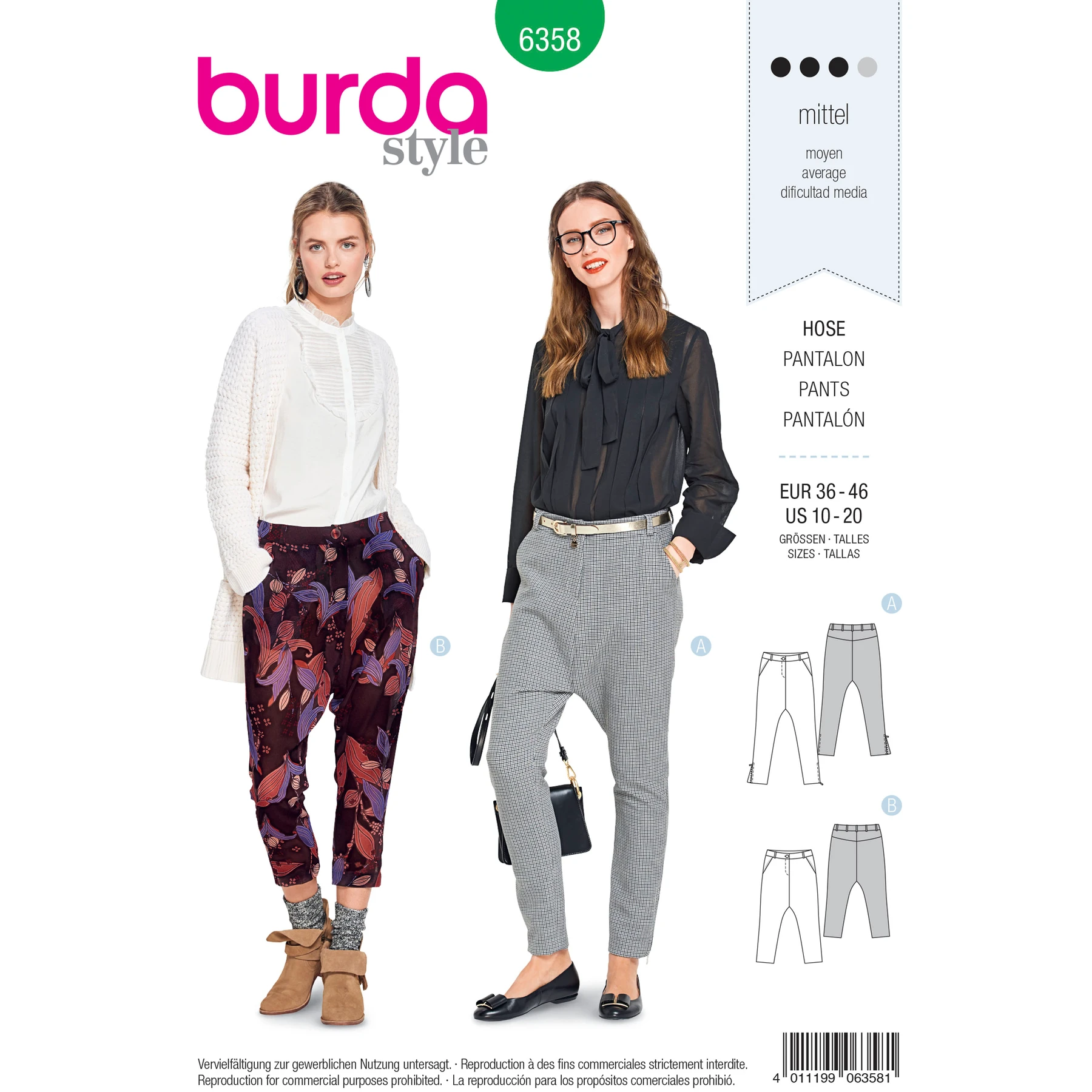 Burda Style Sewing Pattern Misses' Pants 12 Burda Style Sewing Pattern Misses' Pants