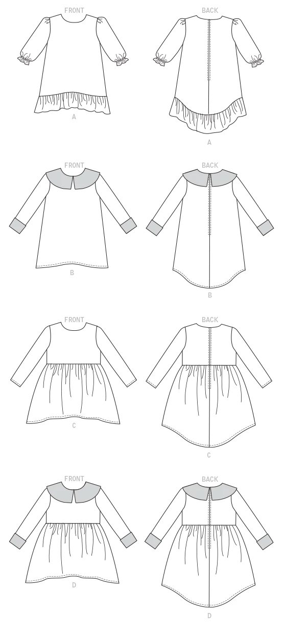 McCall's Sewing Pattern Children's/Girls' High-Low Dresses with Collar and Sleeve Variations (PDF) 9 McCall's Sewing Pattern Children's/Girls' High-Low Dresses with Collar and Sleeve Variations (PDF)