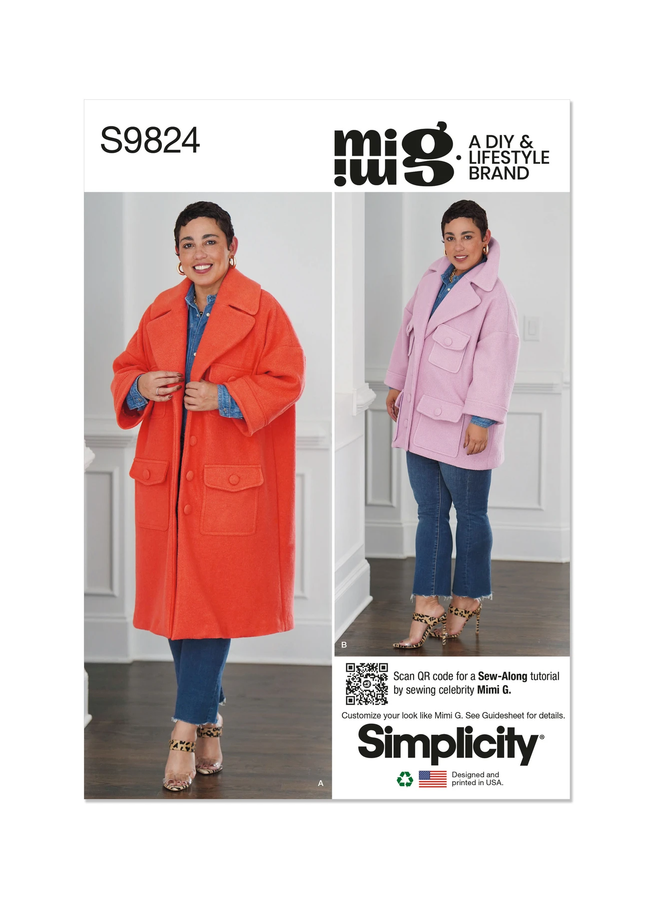 Simplicity Sewing Pattern Misses' Coat in Two Lengths by Mimi G Style (PDF) 1 Simplicity Sewing Pattern Misses' Coat in Two Lengths by Mimi G Style (PDF)