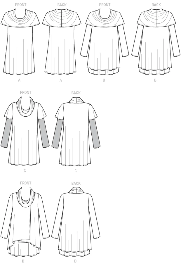 Butterick Sewing Pattern Misses' Cowl-Neck Tunics (PDF) 10 Butterick Sewing Pattern Misses' Cowl-Neck Tunics (PDF)