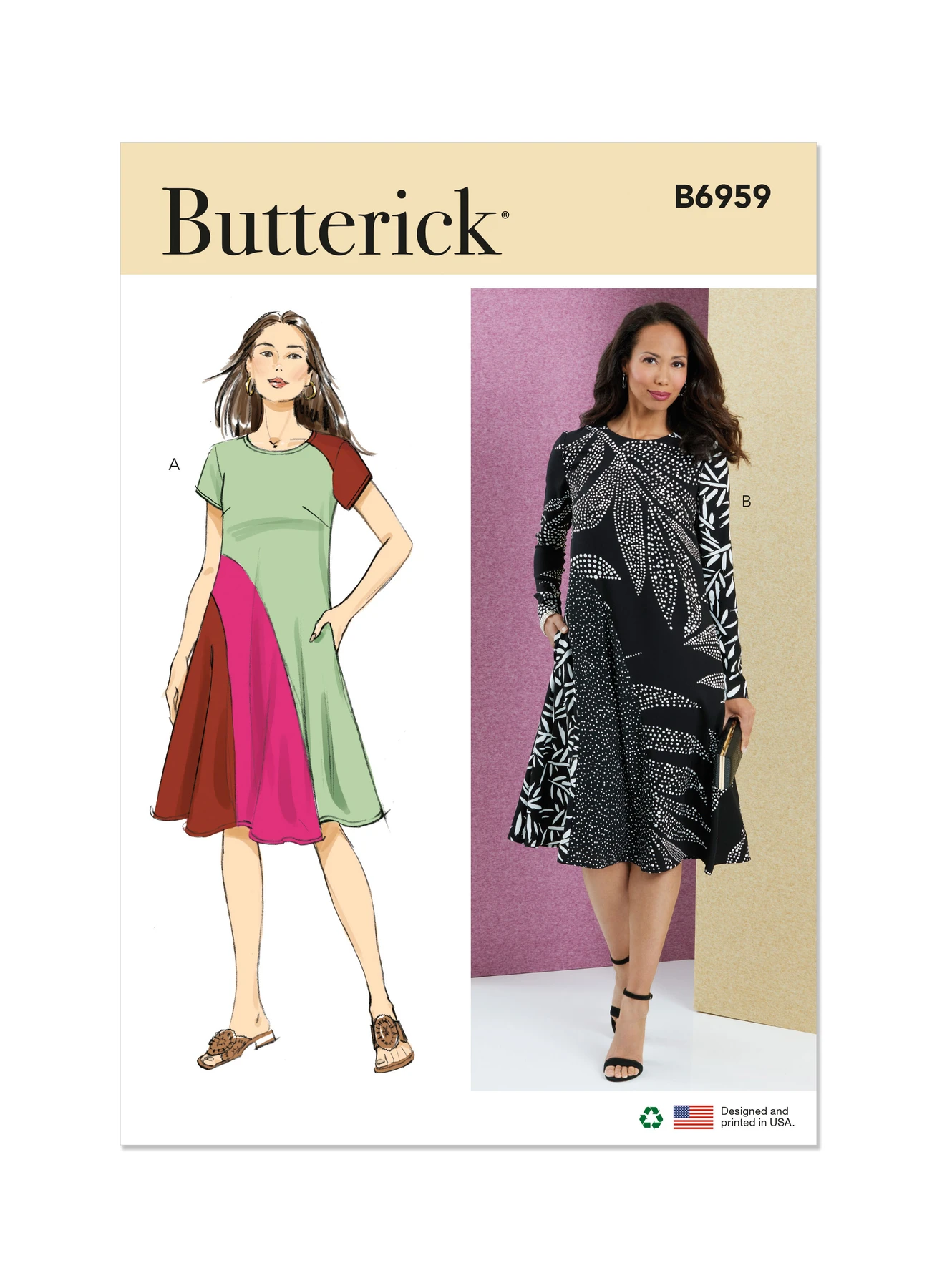 Butterick Sewing Pattern Misses' Dress with Short and Long Sleeves (PDF) 1 Butterick Sewing Pattern Misses' Dress with Short and Long Sleeves (PDF)