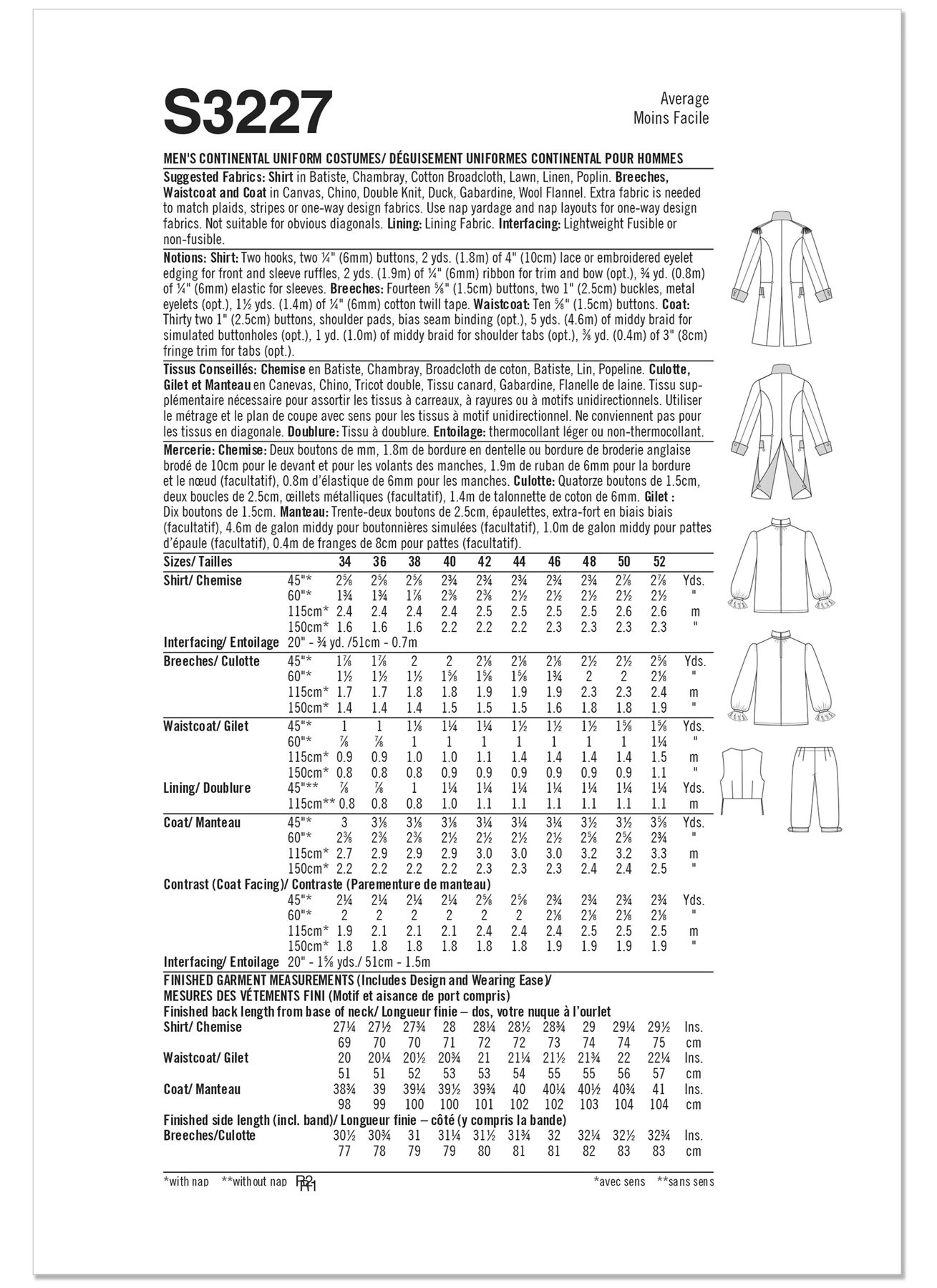 Simplicity Sewing Pattern Men's Continental Uniform Costumes (PDF) 5 Simplicity Sewing Pattern Men's Continental Uniform Costumes (PDF)