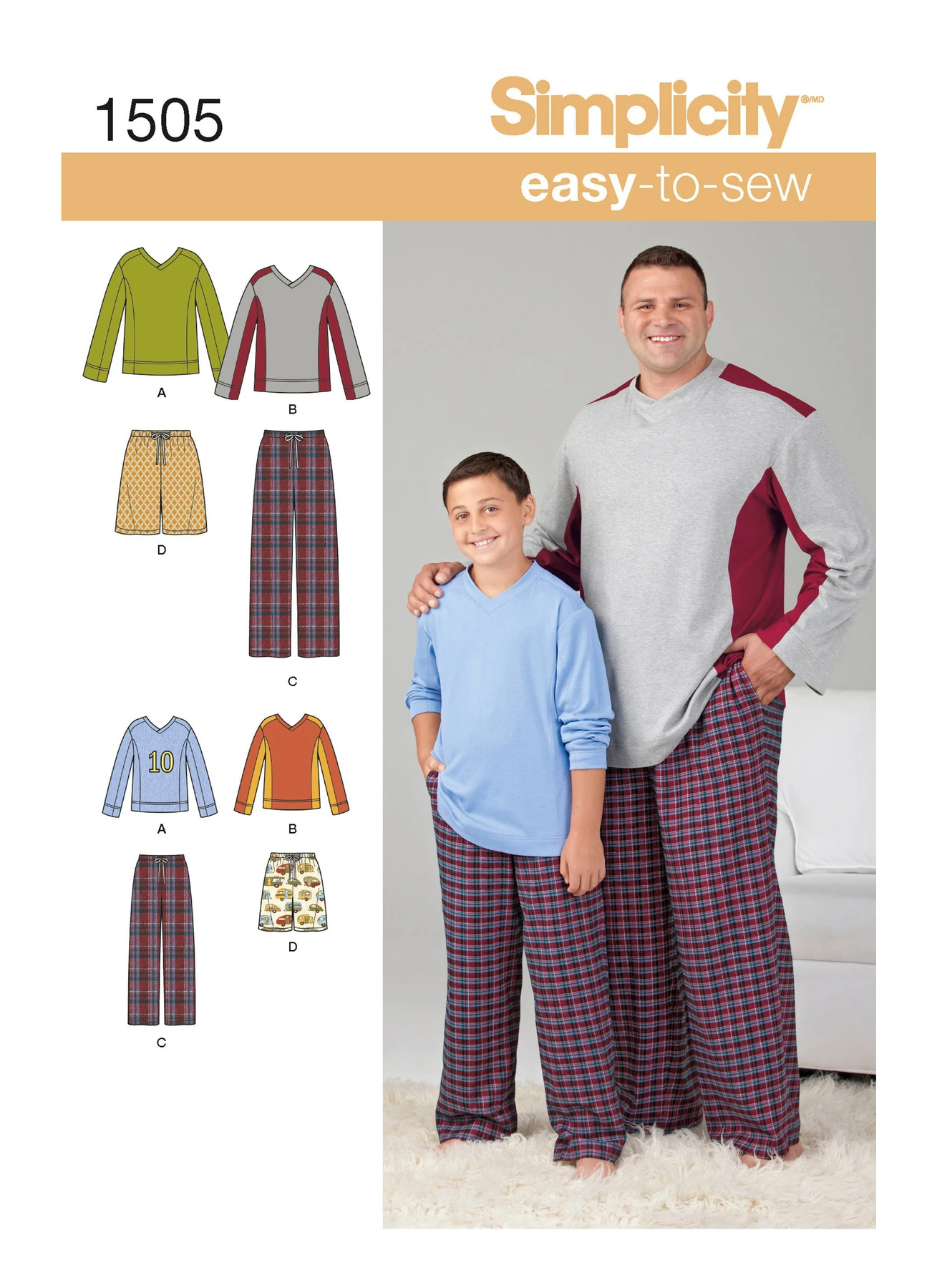 Simplicity Sewing Pattern Husky Boys' & Big & Tall Men's Tops and Pants 1 Simplicity Sewing Pattern Husky Boys' & Big & Tall Men's Tops and Pants