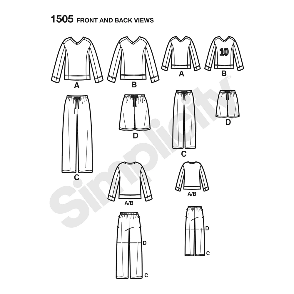 Simplicity Sewing Pattern Husky Boys' & Big & Tall Men's Tops and Pants 6 Simplicity Sewing Pattern Husky Boys' & Big & Tall Men's Tops and Pants