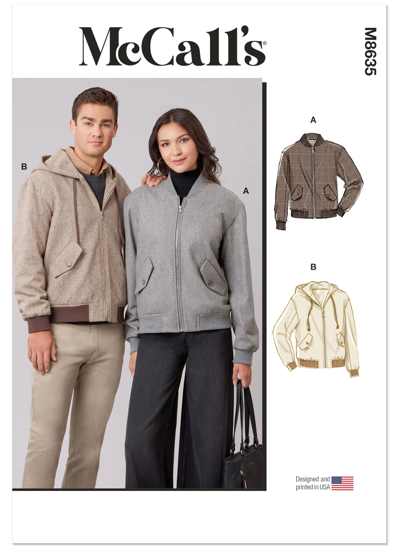 McCall's Sewing Pattern Unisex Bomber Jacket with or without Hood (PDF) 1 McCall's Sewing Pattern Unisex Bomber Jacket with or without Hood (PDF)