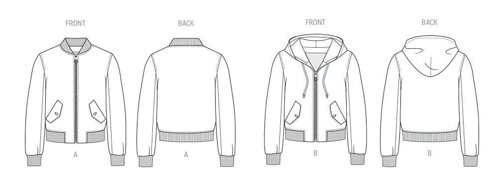 McCall's Sewing Pattern Unisex Bomber Jacket with or without Hood (PDF) 8 McCall's Sewing Pattern Unisex Bomber Jacket with or without Hood (PDF)