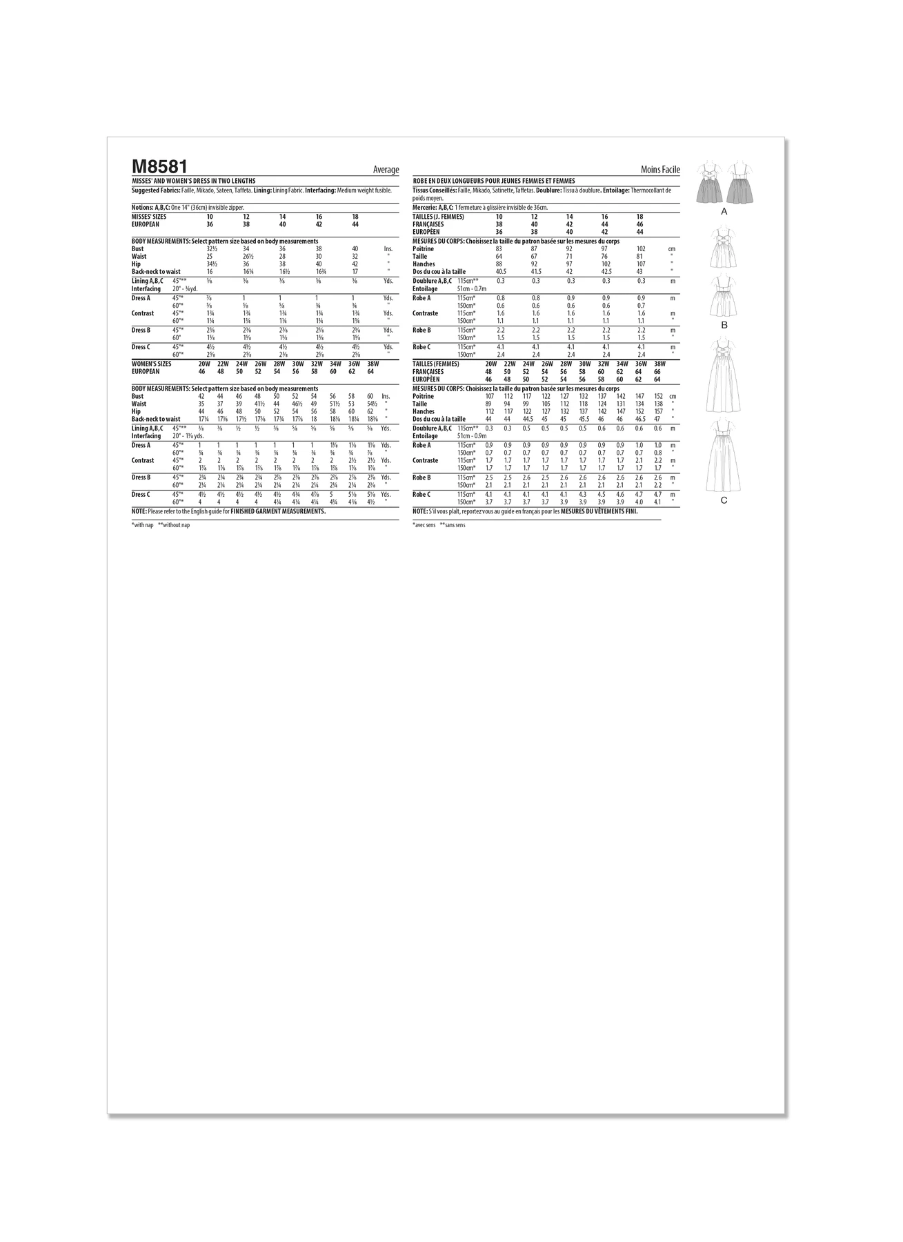 McCall's Sewing Pattern Misses' and Women's Dress in Two Lengths 8 McCall's Sewing Pattern Misses' and Women's Dress in Two Lengths