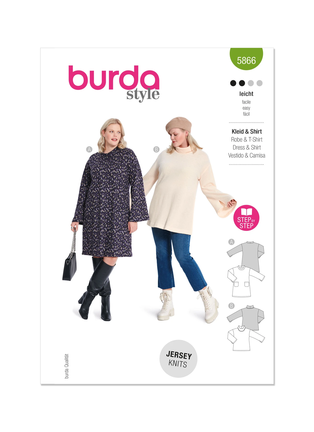 Burda Style Sewing Pattern 5866 Misses' Dress & Top (PDF)