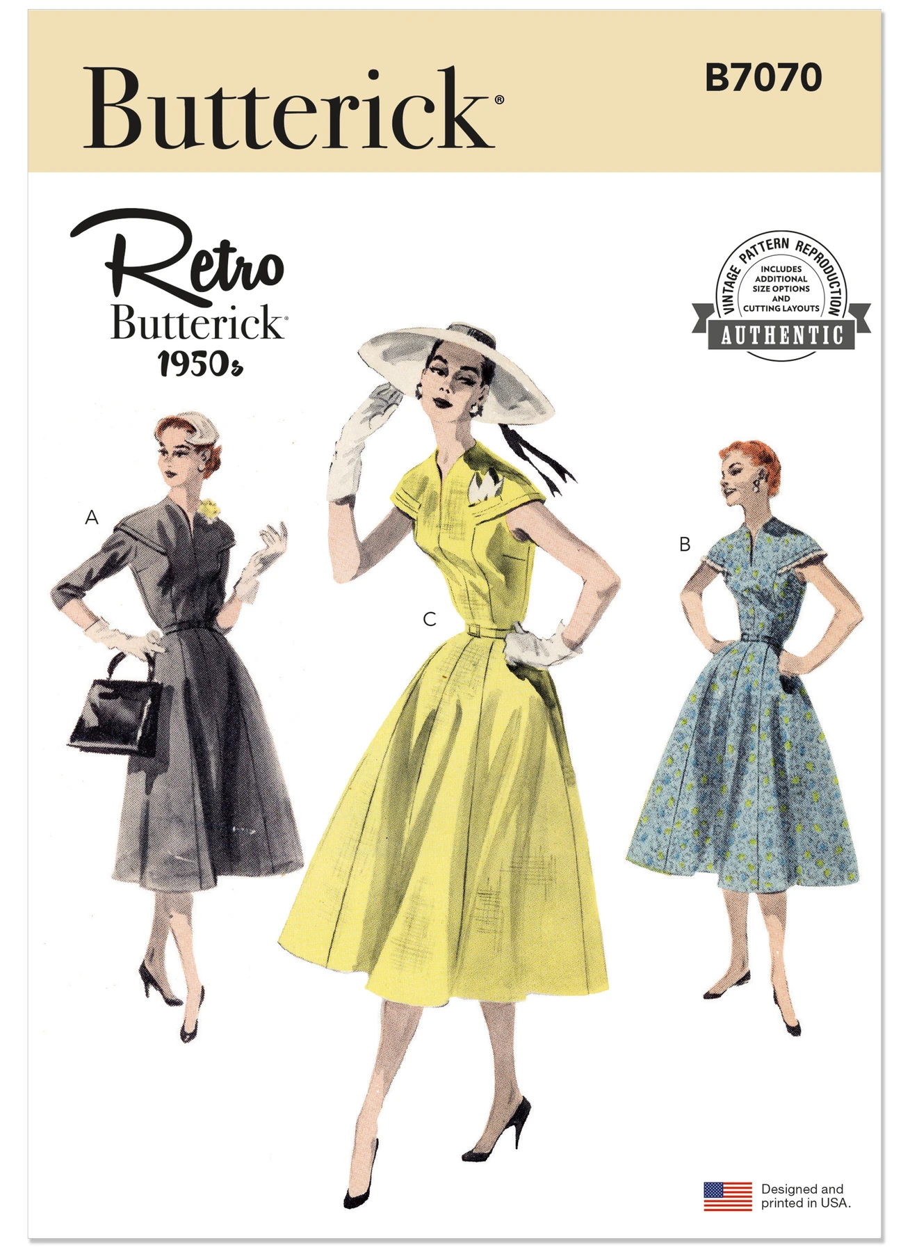 Butterick Sewing Pattern 1950s Misses' Capelet Yoked Dresses 1 Butterick Sewing Pattern 1950s Misses' Capelet Yoked Dresses