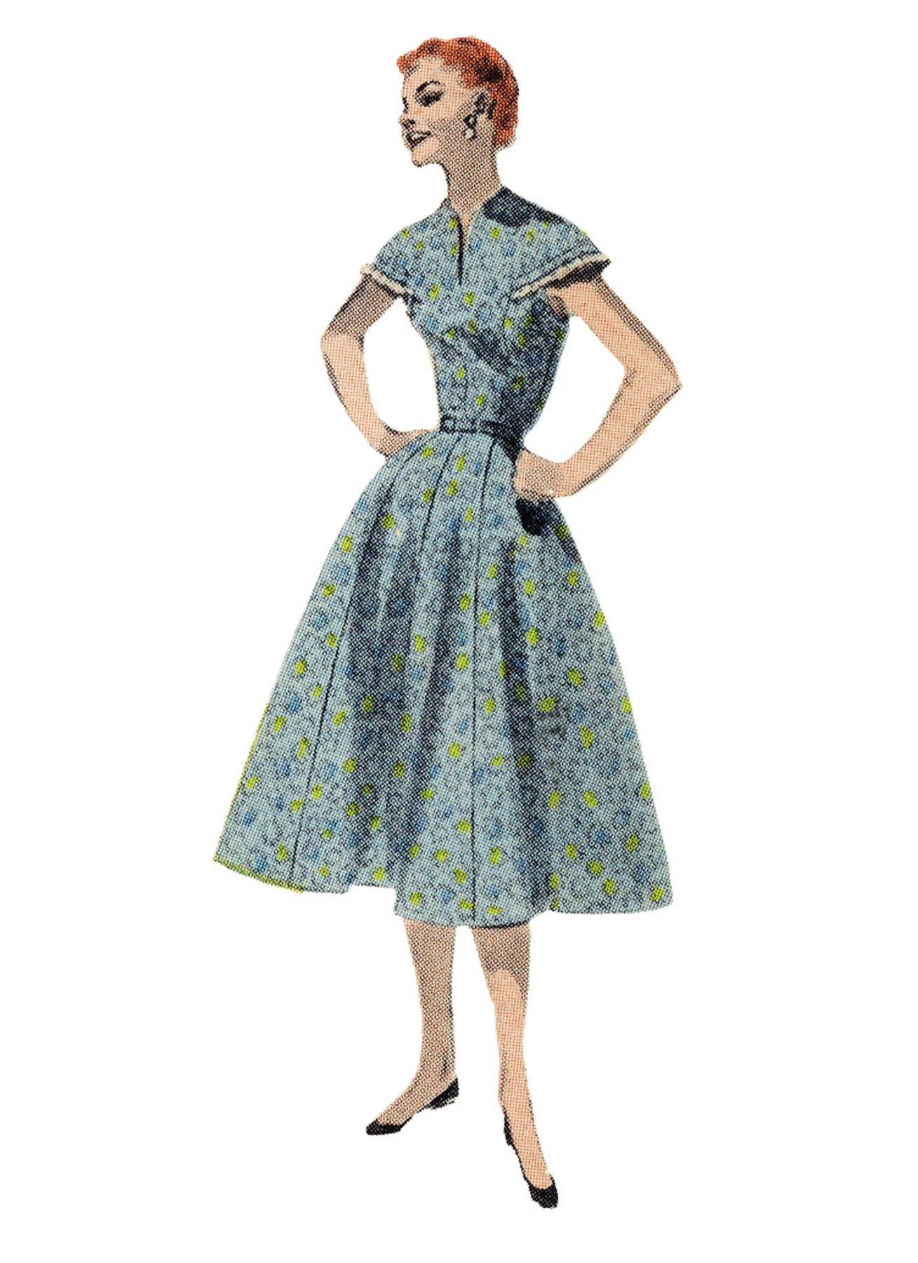 Butterick Sewing Pattern 1950s Misses' Capelet Yoked Dresses 3 Butterick Sewing Pattern 1950s Misses' Capelet Yoked Dresses