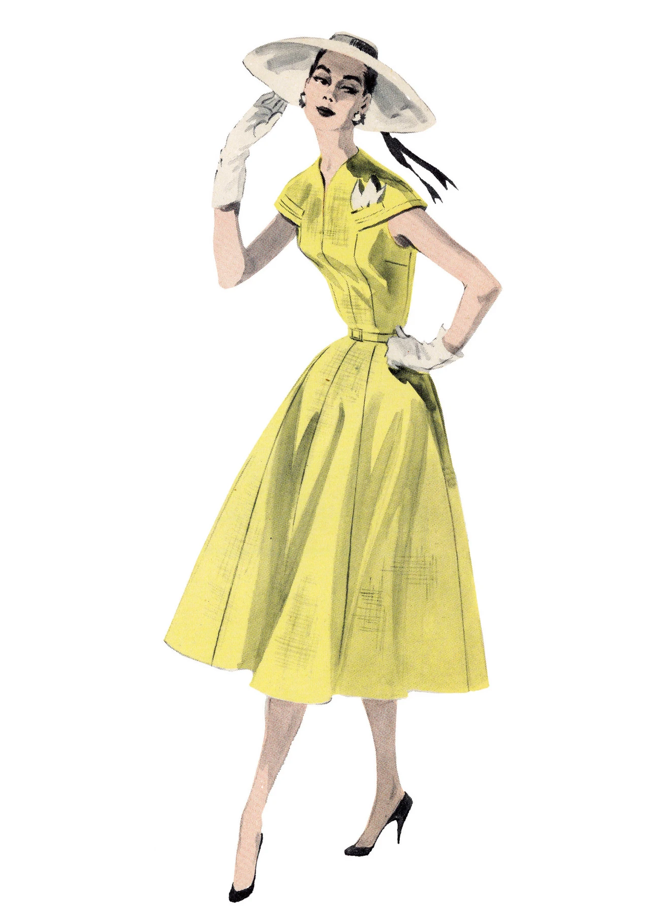 Butterick Sewing Pattern 1950s Misses' Capelet Yoked Dresses 4 Butterick Sewing Pattern 1950s Misses' Capelet Yoked Dresses