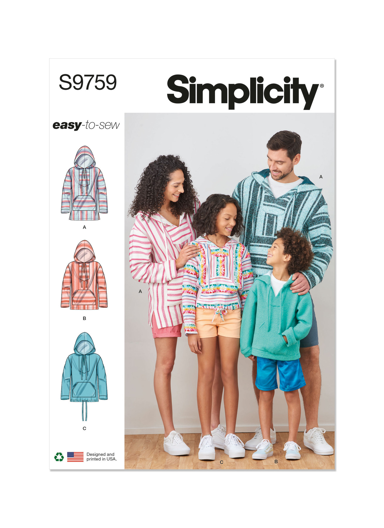 Simplicity Sewing Pattern Children's, Teens' and Adults' Hoodie (PDF) 1 Simplicity Sewing Pattern Children's, Teens' and Adults' Hoodie (PDF)