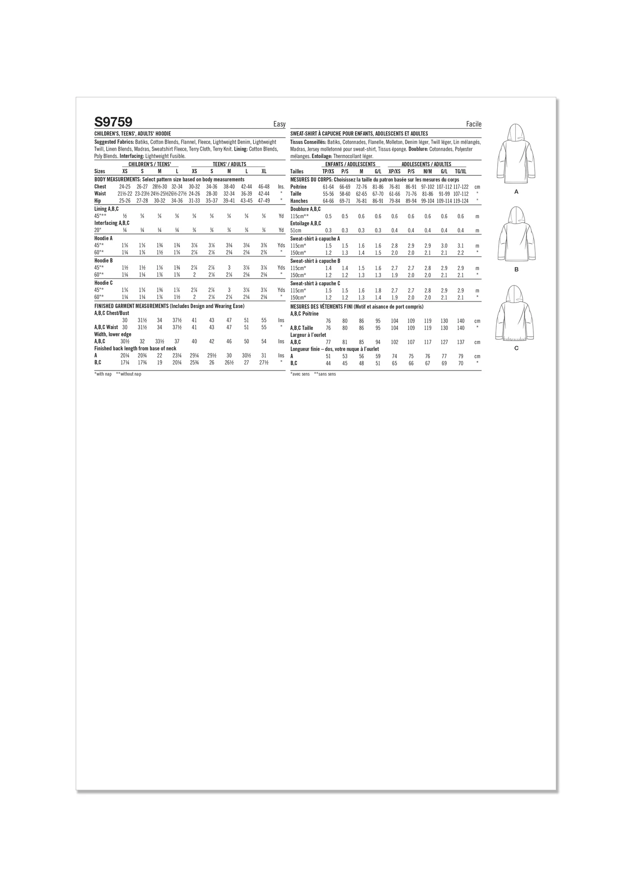 Simplicity Sewing Pattern Children's, Teens' and Adults' Hoodie (PDF) 14 Simplicity Sewing Pattern Children's, Teens' and Adults' Hoodie (PDF)