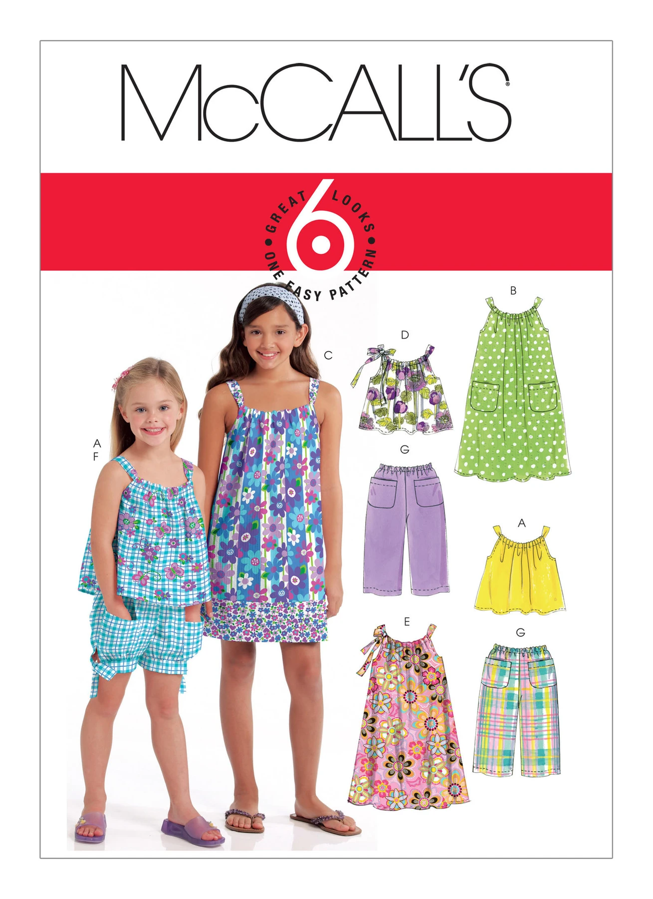 McCall's Sewing Pattern Children's/Girls' Gathered Tops, Dresses, Shorts and Pants 1 McCall's Sewing Pattern Children's/Girls' Gathered Tops, Dresses, Shorts and Pants