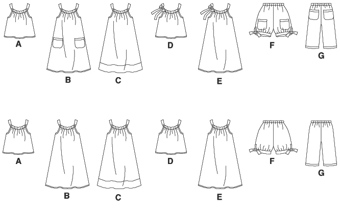 McCall's Sewing Pattern Children's/Girls' Gathered Tops, Dresses, Shorts and Pants 7 McCall's Sewing Pattern Children's/Girls' Gathered Tops, Dresses, Shorts and Pants