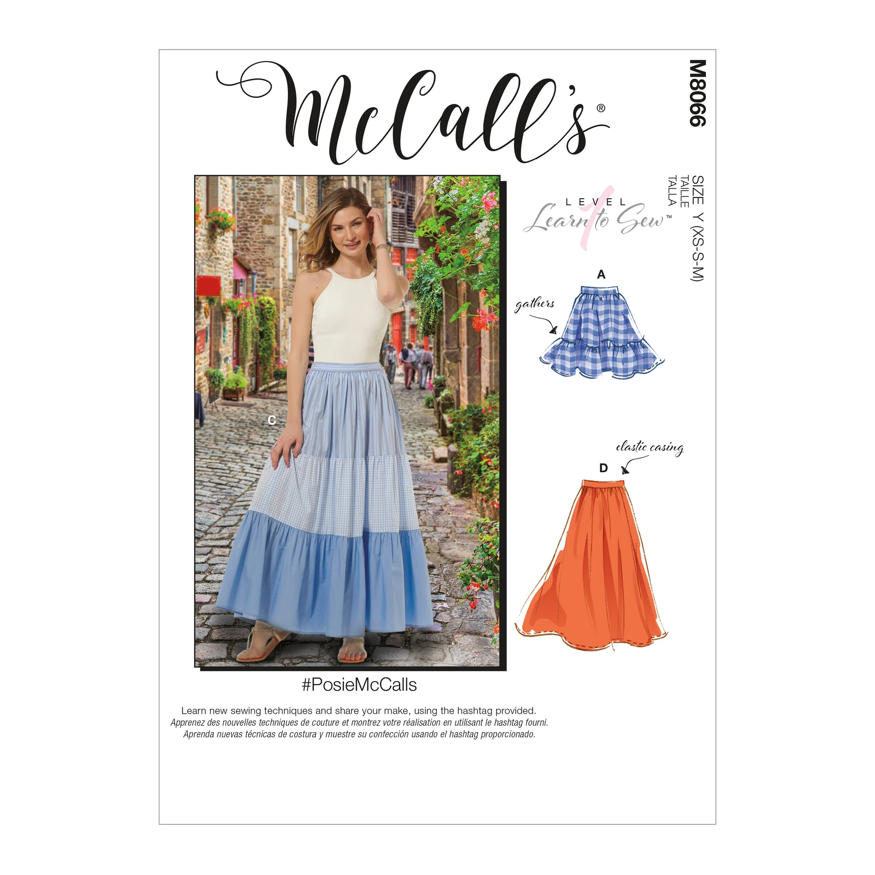 McCall's Sewing Pattern #PosieMcCalls - Misses' Pull-On Gathered Skirts with Tier and Length Variations (PDF) 15 McCall's Sewing Pattern #PosieMcCalls - Misses' Pull-On Gathered Skirts with Tier and Length Variations (PDF)