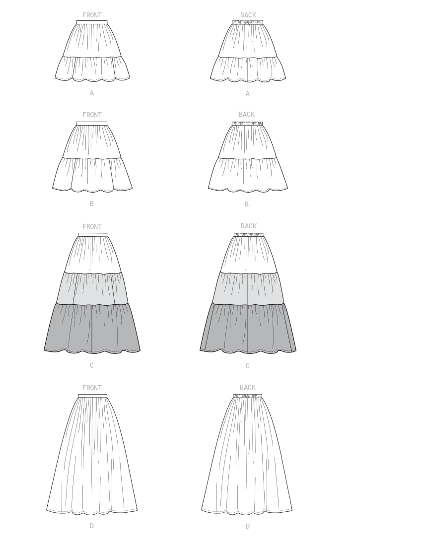 McCall's Sewing Pattern #PosieMcCalls - Misses' Pull-On Gathered Skirts with Tier and Length Variations (PDF) 5 McCall's Sewing Pattern #PosieMcCalls - Misses' Pull-On Gathered Skirts with Tier and Length Variations (PDF)