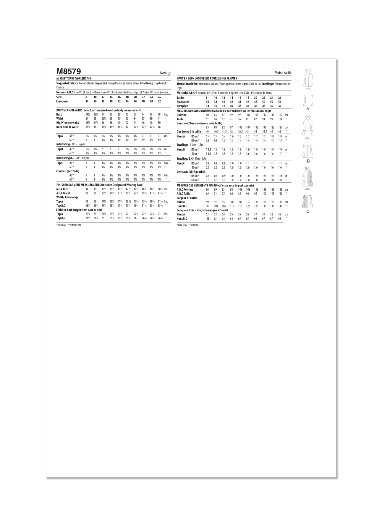McCall's Sewing Pattern Misses' Top in Two Lengths (PDF) 7 McCall's Sewing Pattern Misses' Top in Two Lengths (PDF)