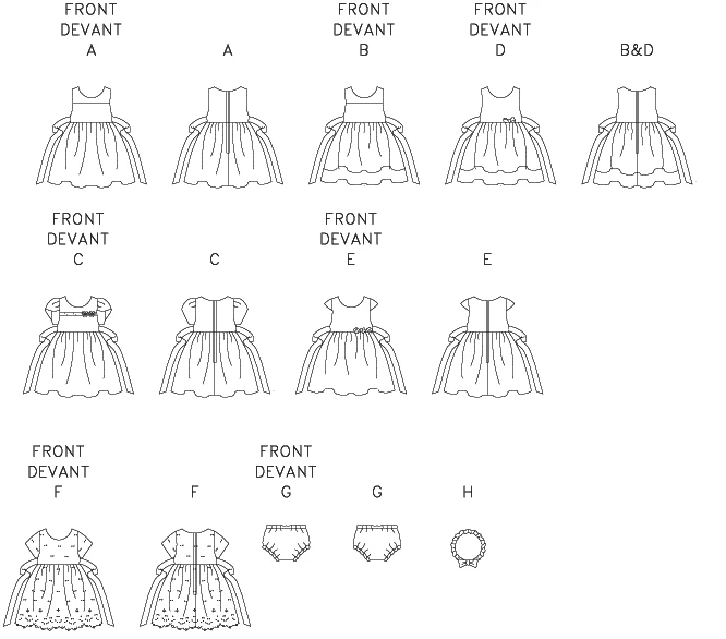 McCall's Sewing Pattern Infants' Lined Dirndl Dresses, Panties and Headband (PDF) 8 McCall's Sewing Pattern Infants' Lined Dirndl Dresses, Panties and Headband (PDF)