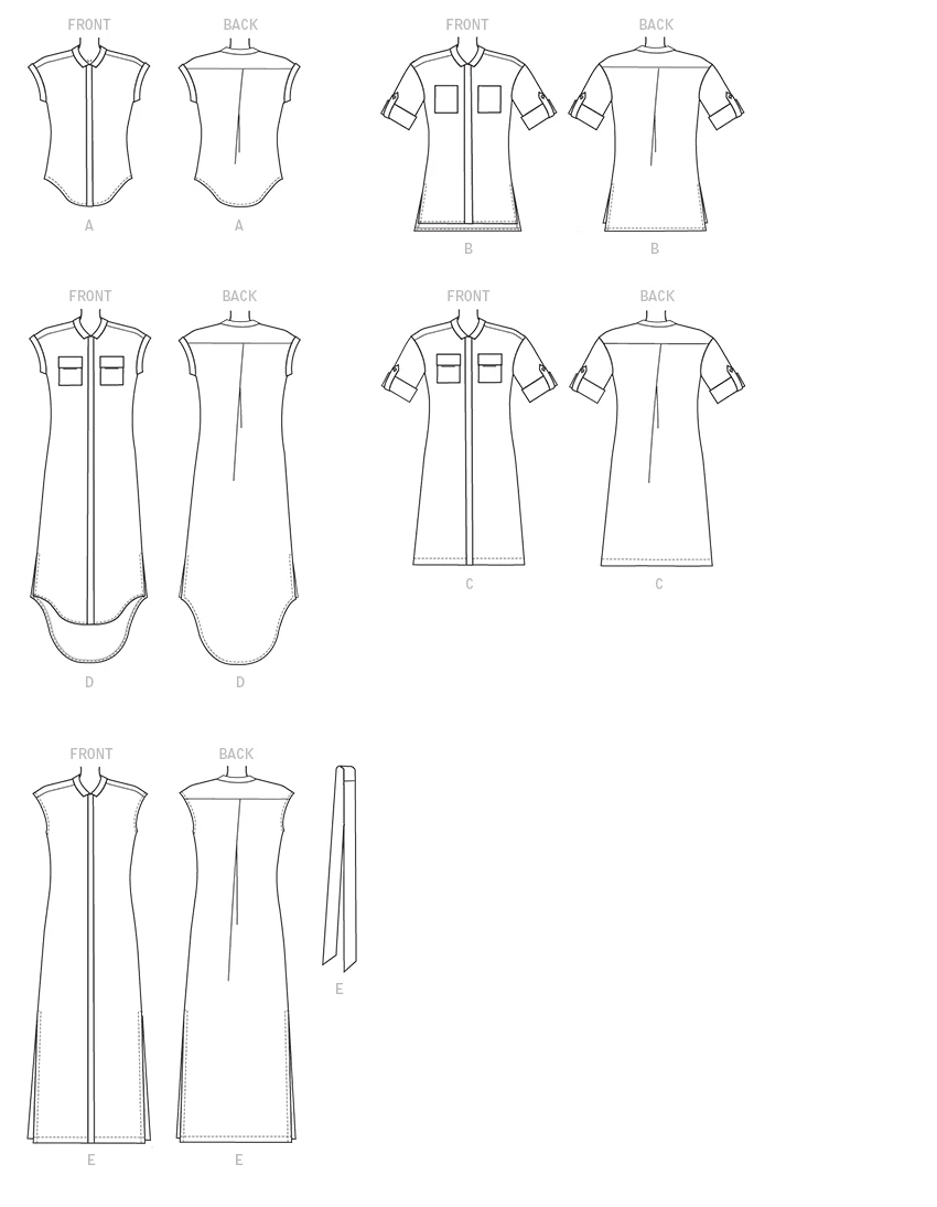 McCall's Sewing Pattern Misses' Button-Down Top, Tunic, Dresses and Belt (PDF) 9 McCall's Sewing Pattern Misses' Button-Down Top, Tunic, Dresses and Belt (PDF)