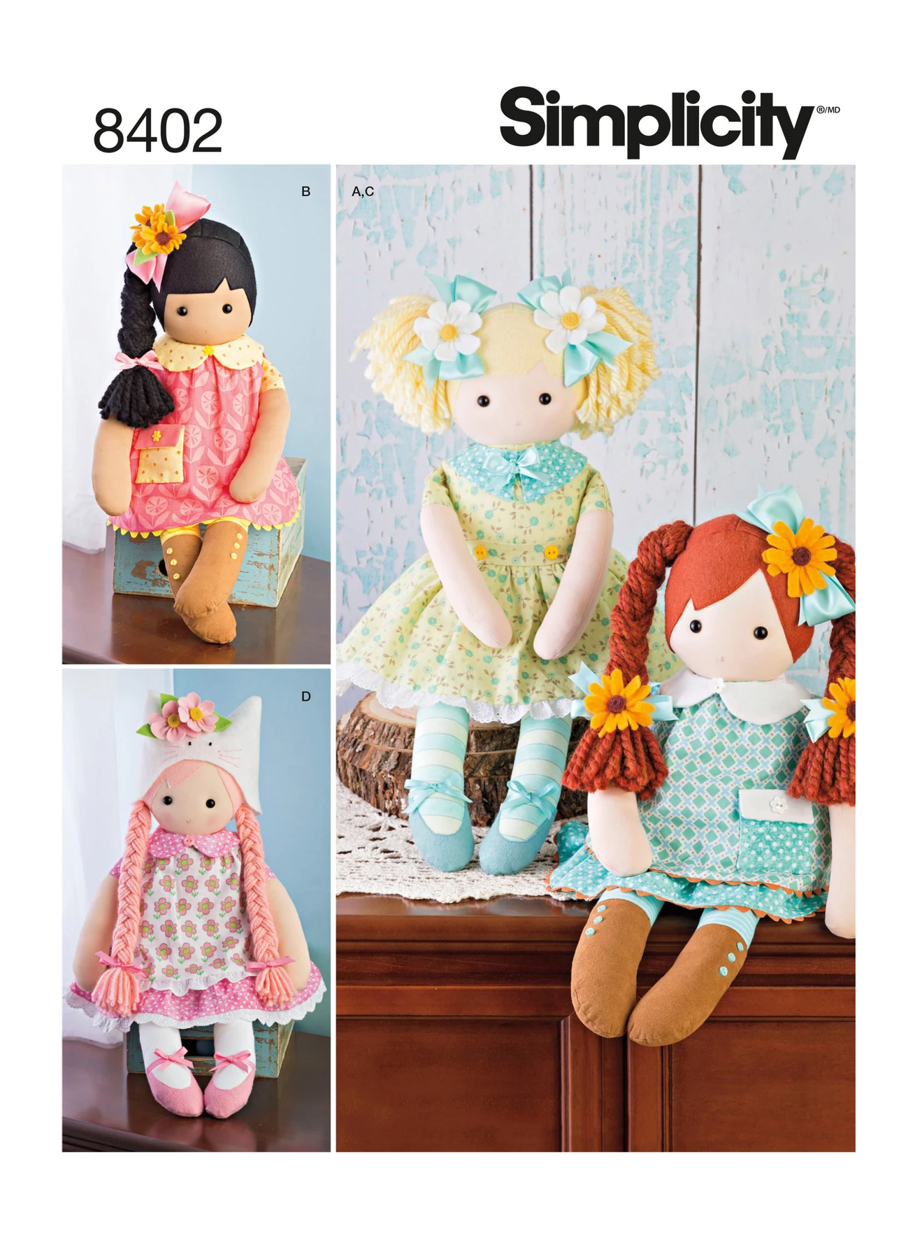 Simplicity Sewing Pattern 23" Stuffed Dolls with Clothes 1 Simplicity Sewing Pattern 23" Stuffed Dolls with Clothes