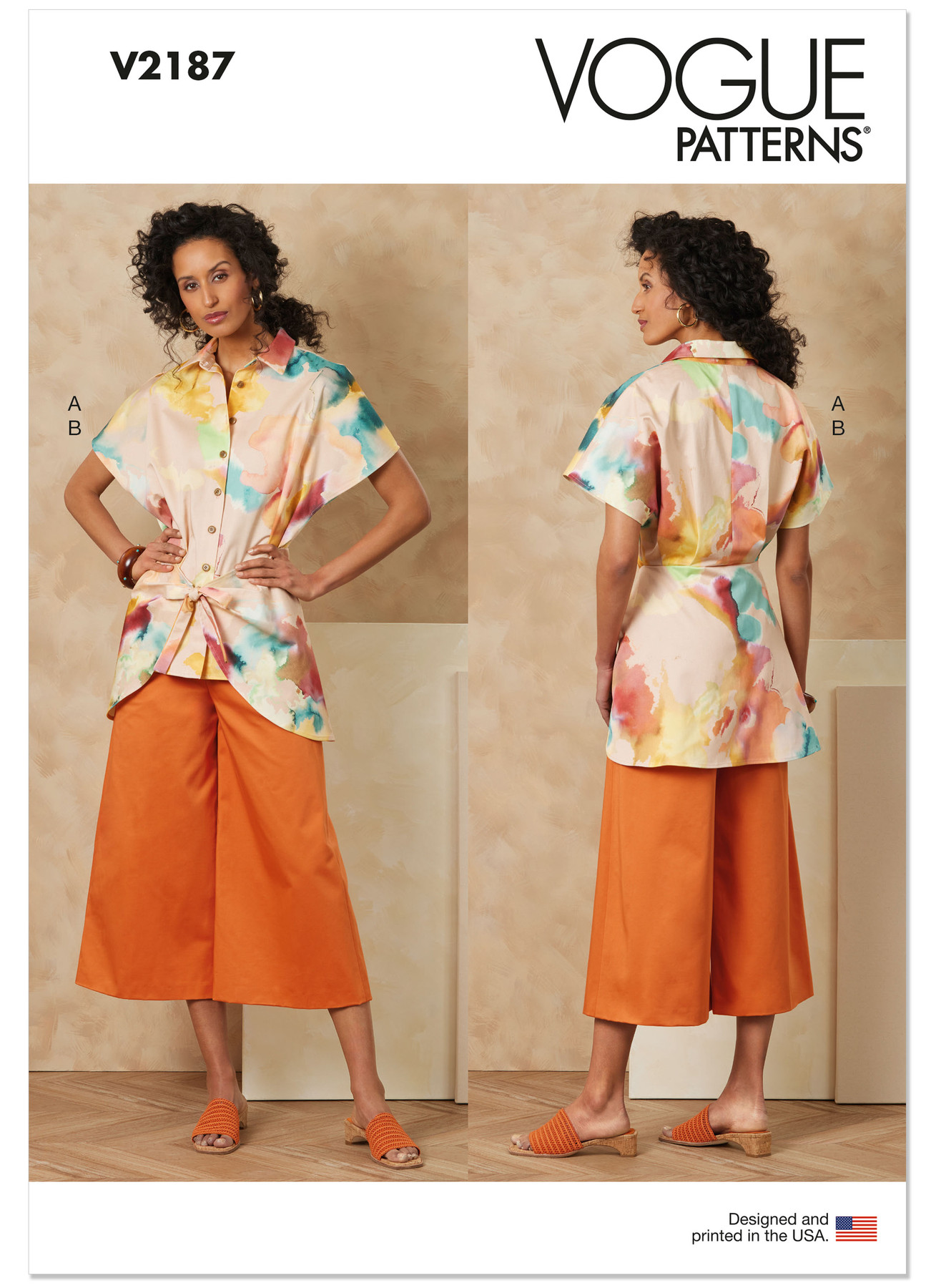 Vogue Patterns Misses' Wrap Front Shirt And Wide Leg Pants