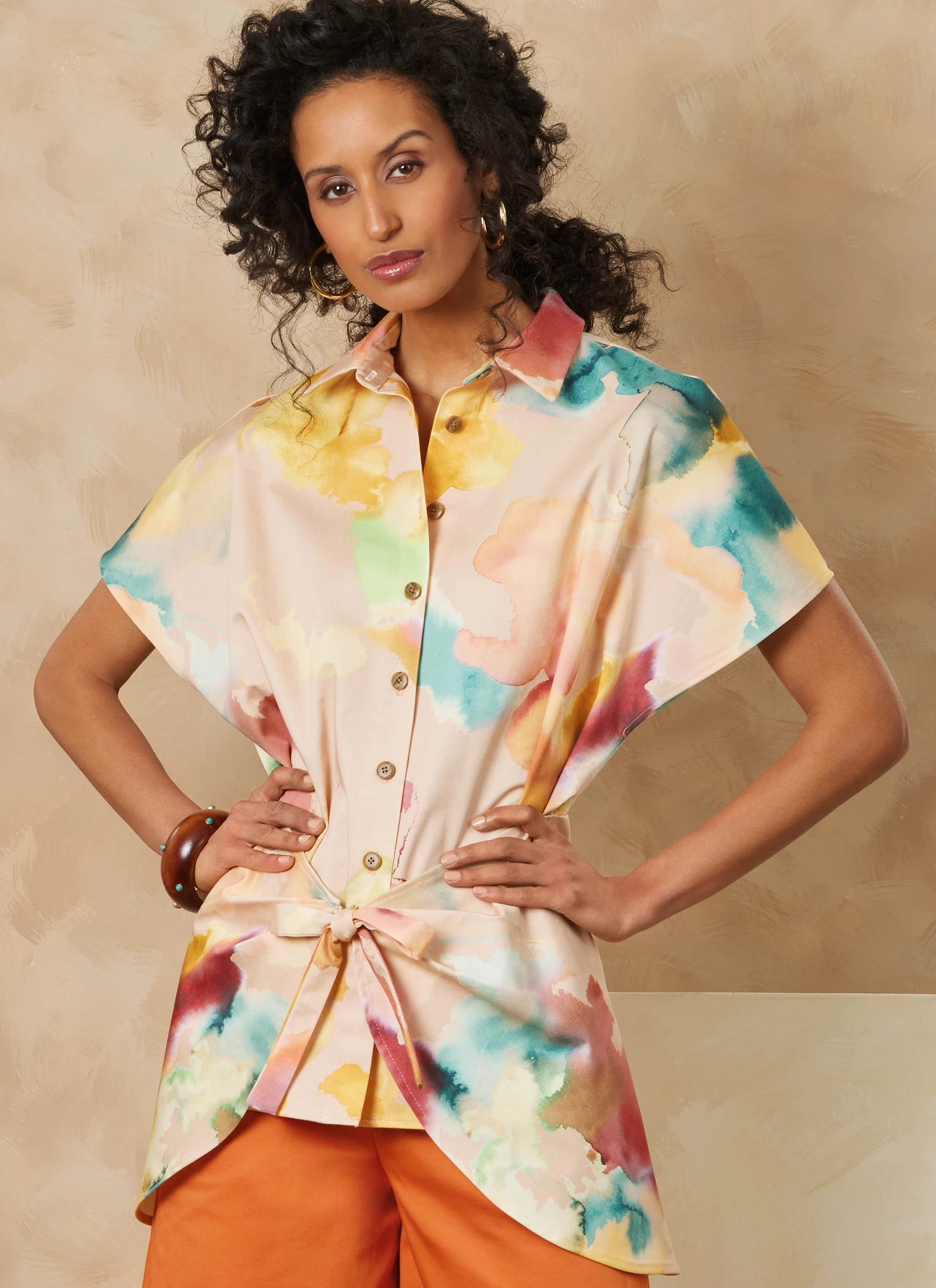 Vogue Patterns Misses' Wrap Front Shirt And Wide Leg Pants
