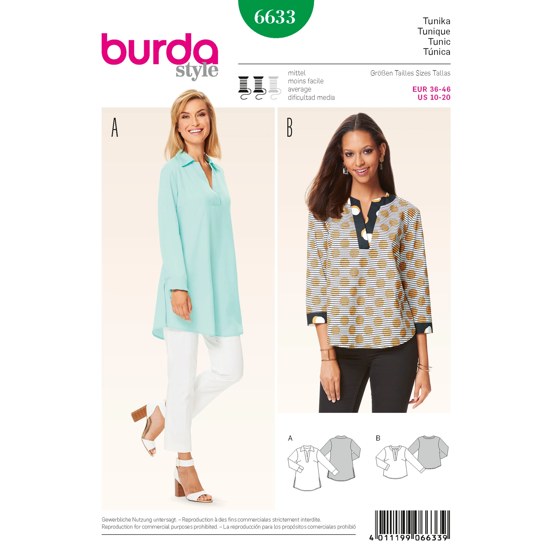 Burda Style Sewing Pattern Misses' Tunic