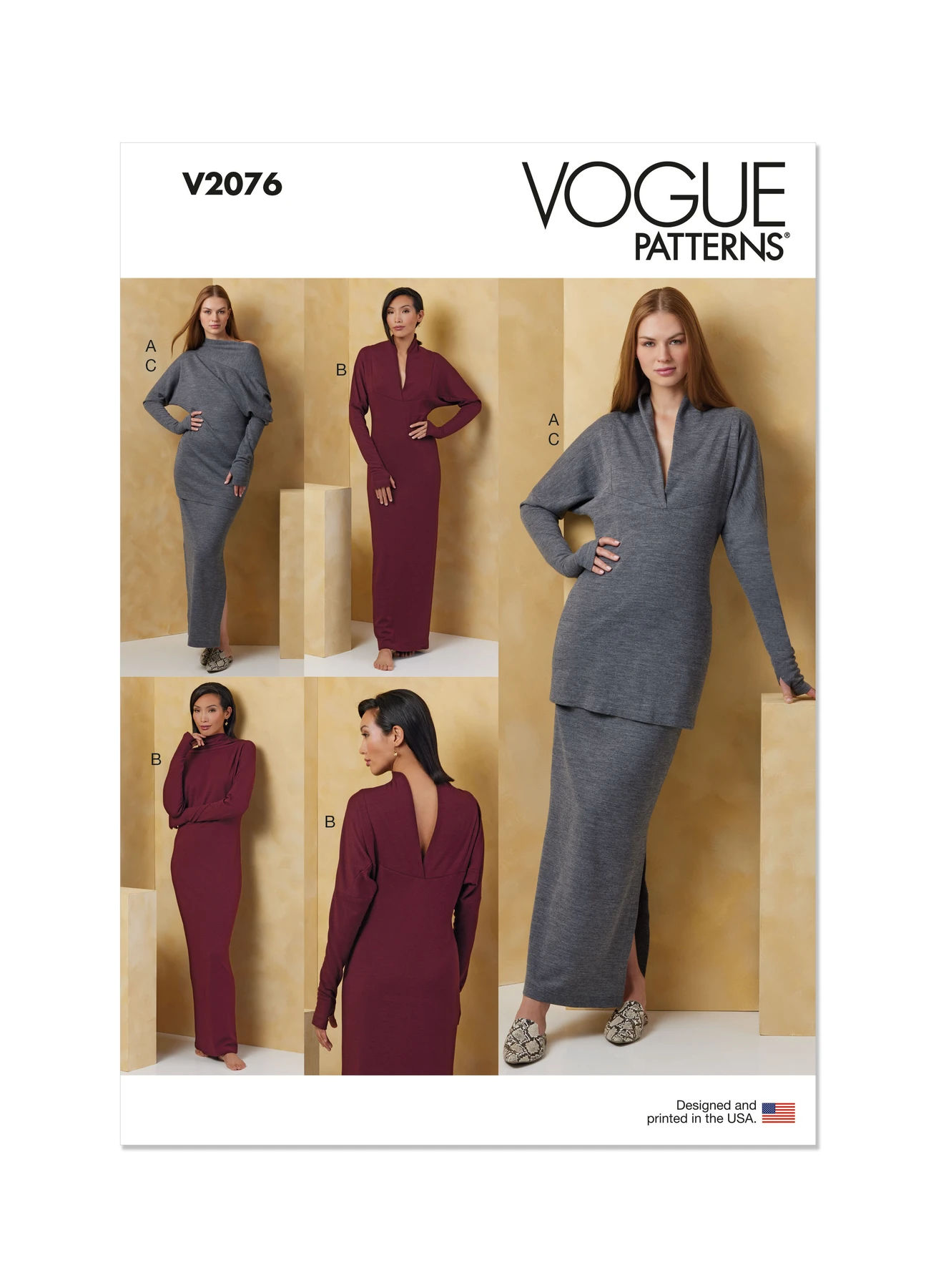 Vogue Patterns Misses' Knit Dress and Top Worn Front and Back and Skirt (PDF) 1 Vogue Patterns Misses' Knit Dress and Top Worn Front and Back and Skirt (PDF)