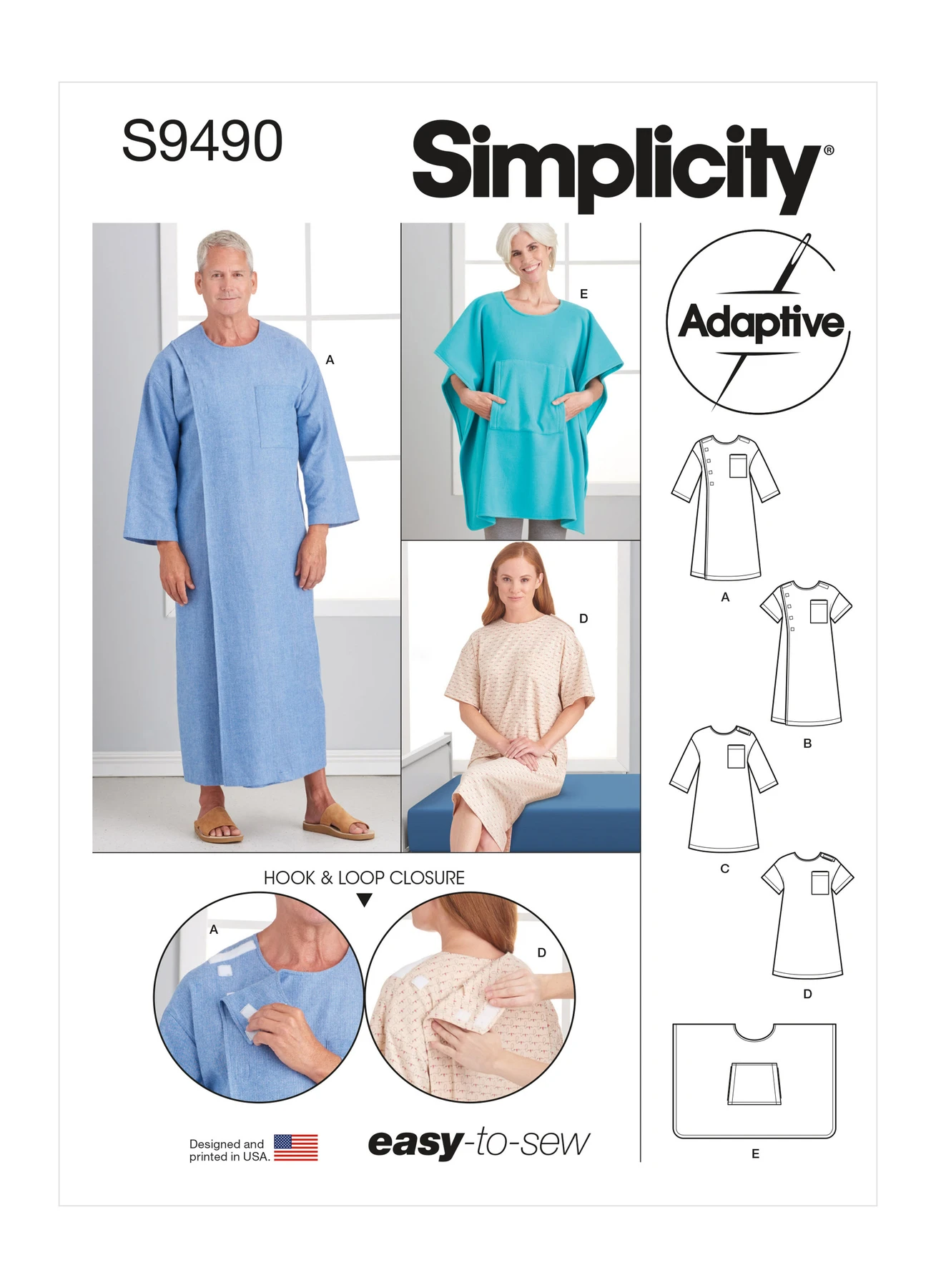 Simplicity Sewing Pattern Unisex Recovery Gowns and Bed Robe 1 Simplicity Sewing Pattern Unisex Recovery Gowns and Bed Robe