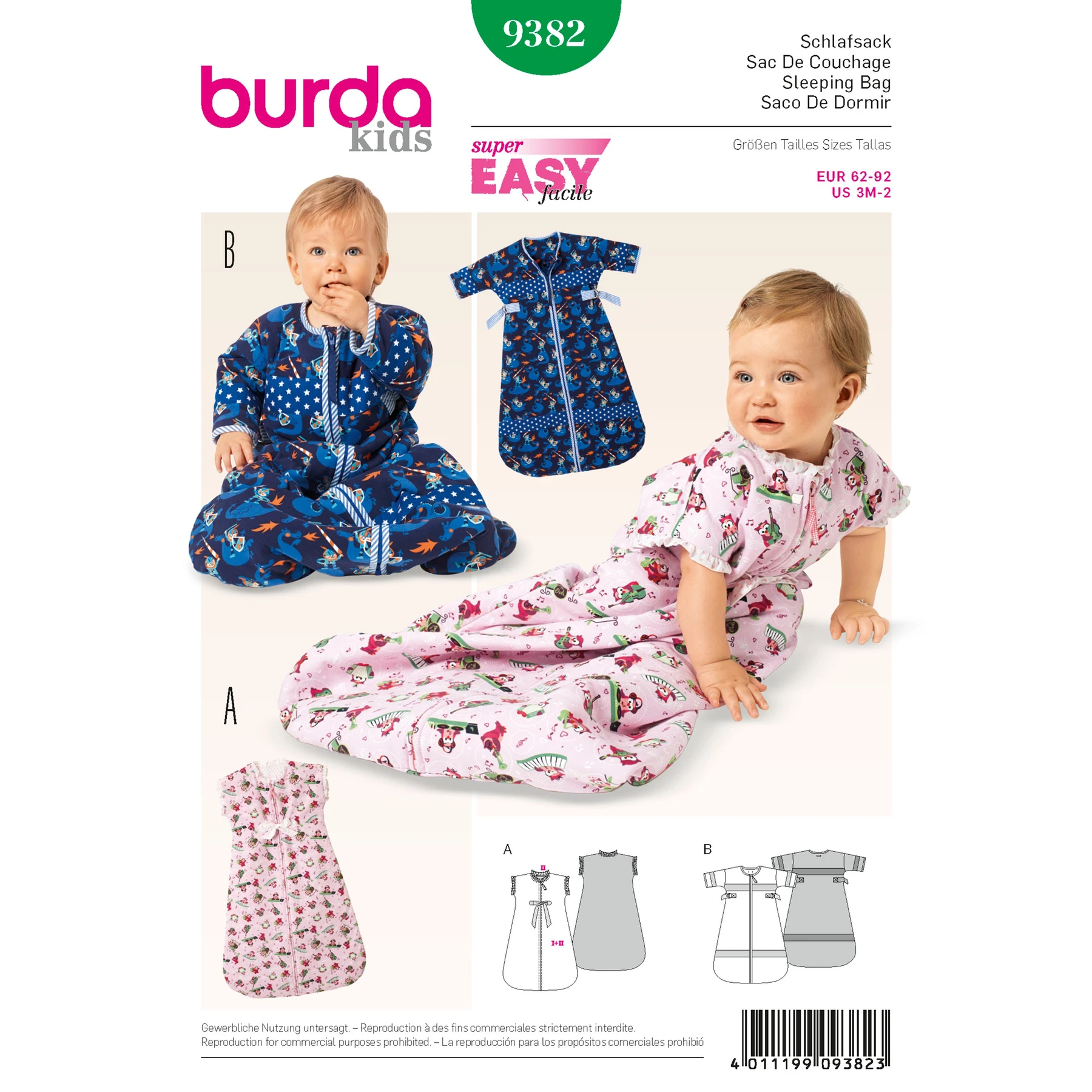 Burda Style Sewing Pattern Babies' Sleeping Bag 1 Burda Style Sewing Pattern Babies' Sleeping Bag