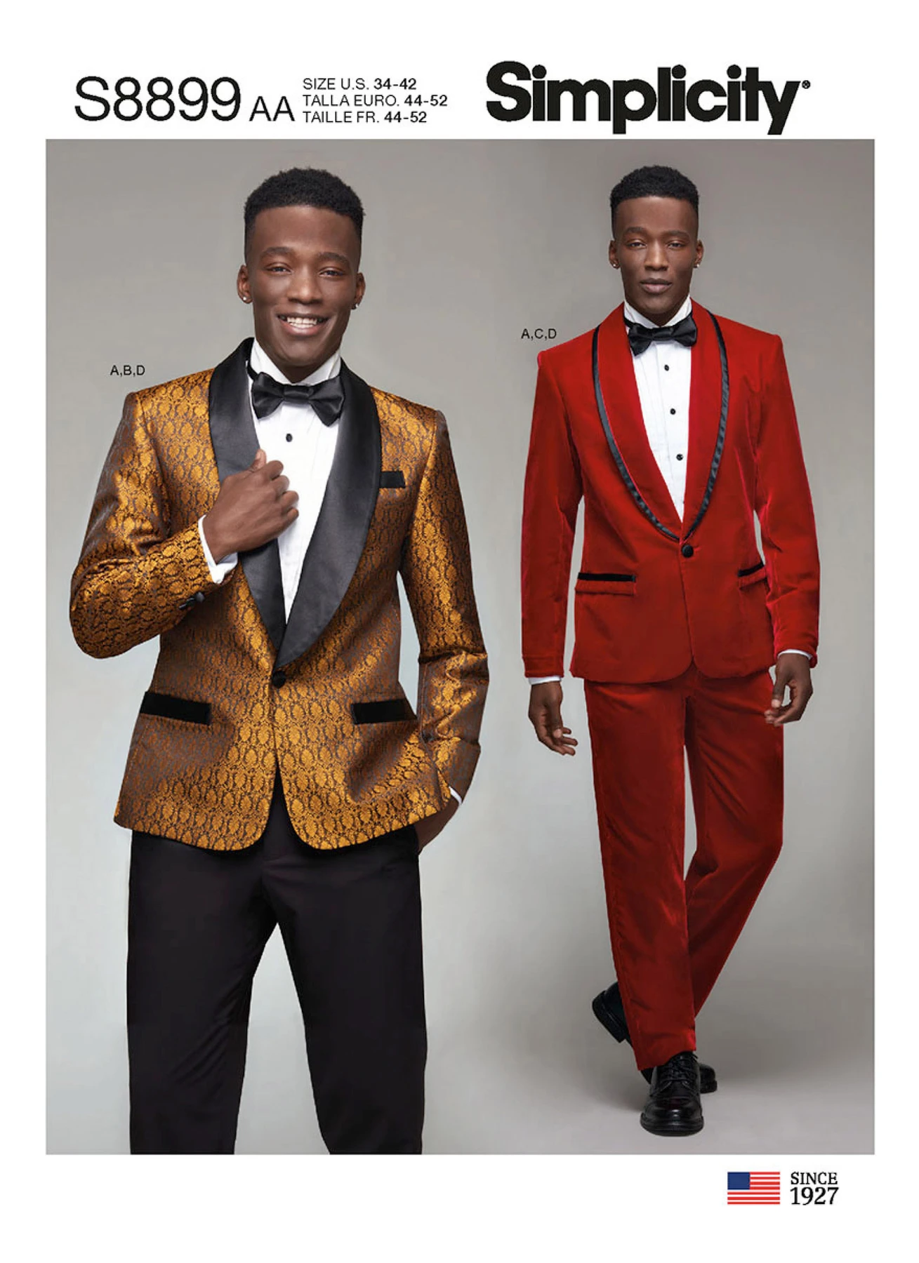 Simplicity Sewing Pattern Men's Tuxedo Jackets, Pants and Bow Tie 1 Simplicity Sewing Pattern Men's Tuxedo Jackets, Pants and Bow Tie