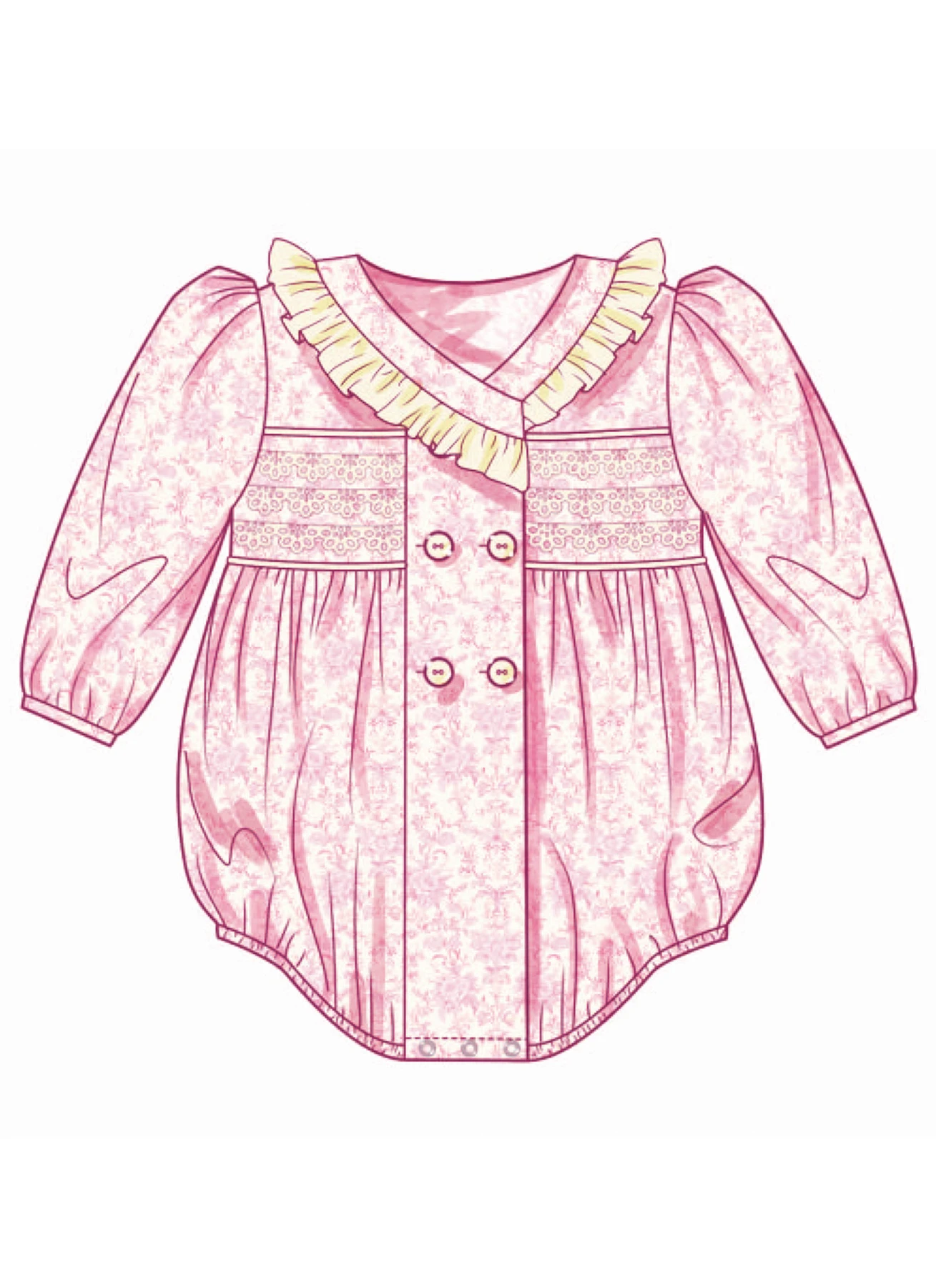 Butterick Sewing Pattern Babies' Romper with Sleeve Variations and Bonnet in sizes S-M-L (PDF) 3 Butterick Sewing Pattern Babies' Romper with Sleeve Variations and Bonnet in sizes S-M-L (PDF)