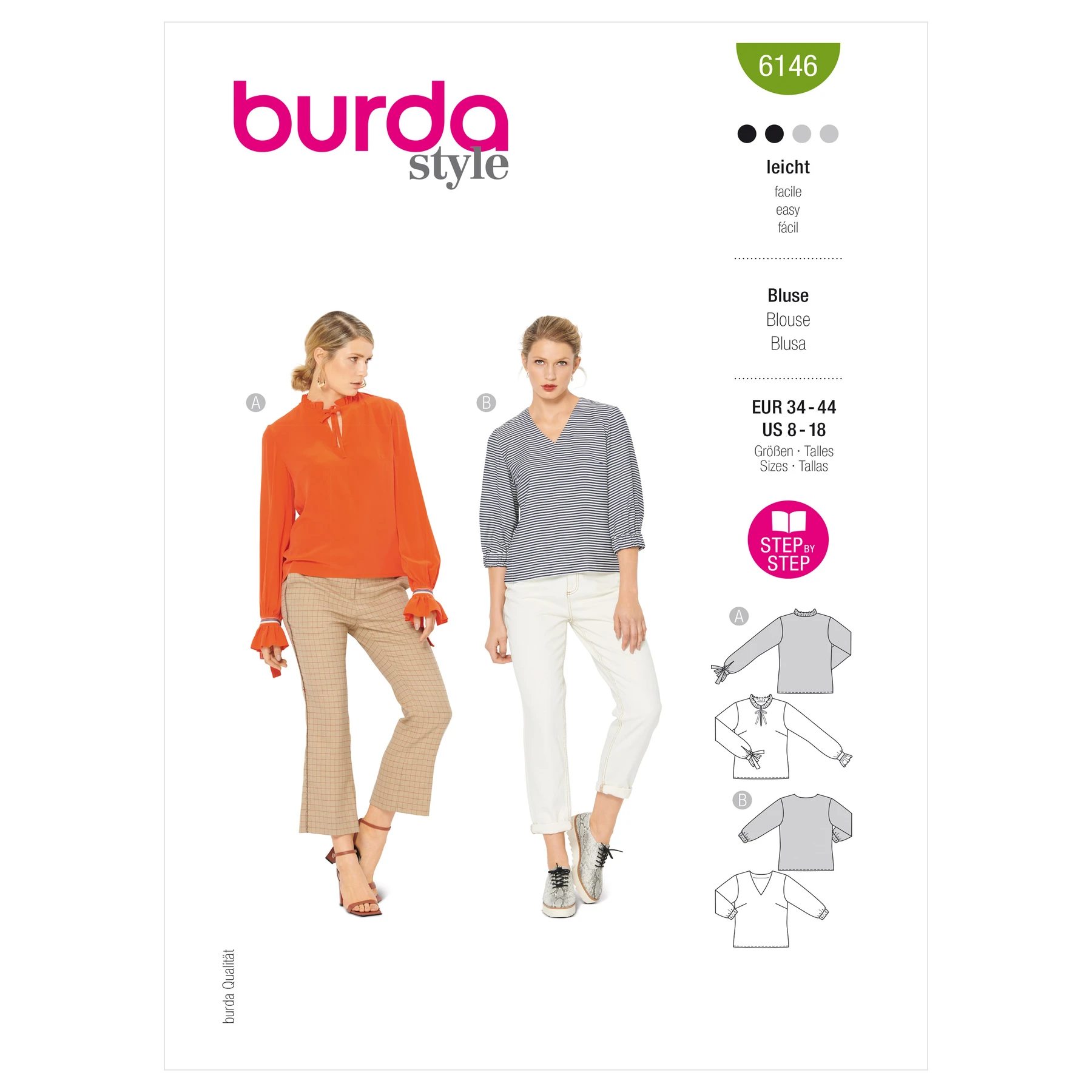 Burda Style Sewing Pattern Misses' Blouses