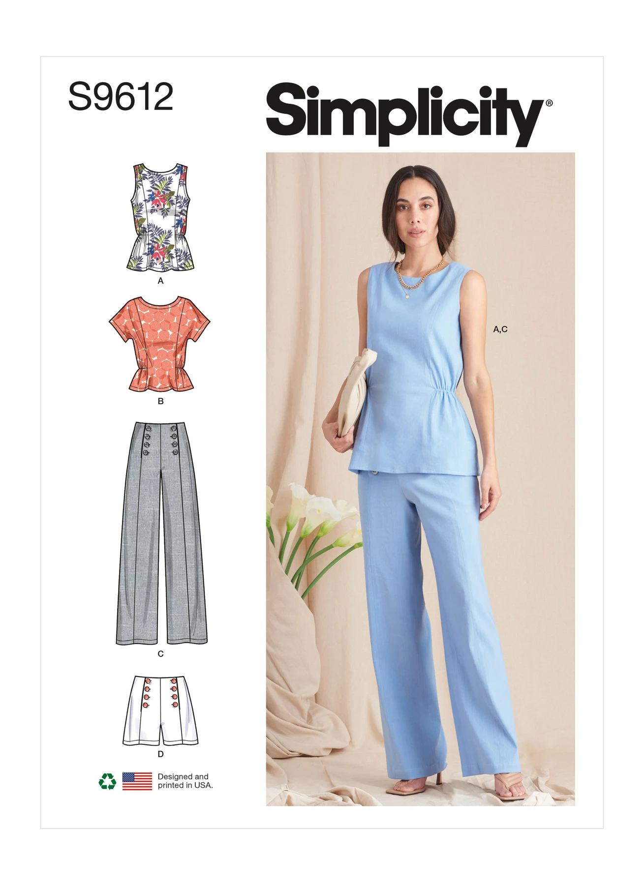 Simplicity Sewing Pattern Misses' Tops, Pants and Shorts 1 Simplicity Sewing Pattern Misses' Tops, Pants and Shorts