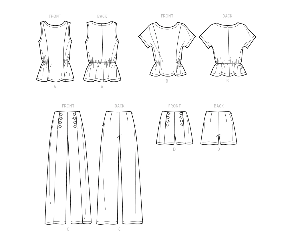 Simplicity Sewing Pattern Misses' Tops, Pants and Shorts 9 Simplicity Sewing Pattern Misses' Tops, Pants and Shorts