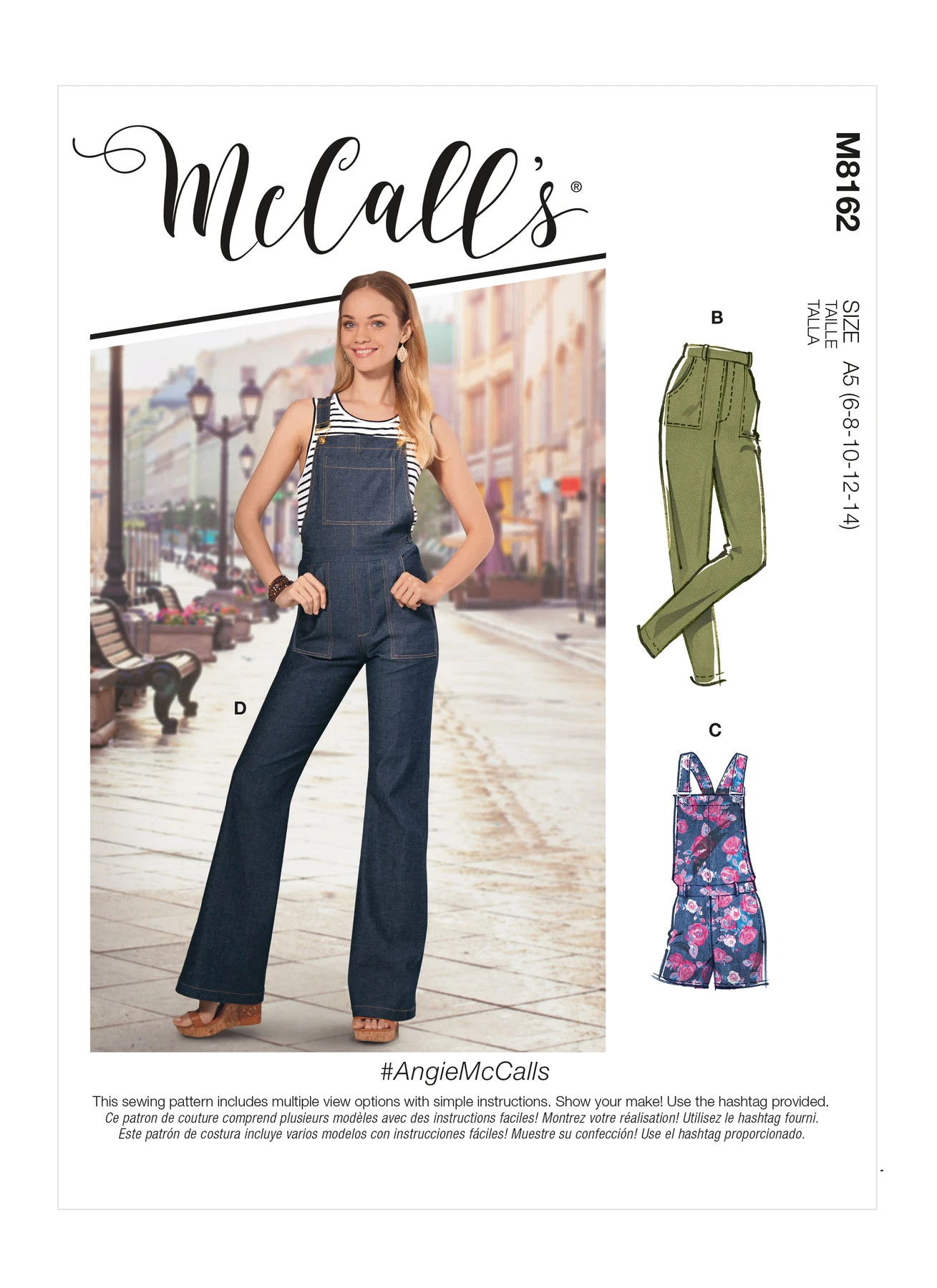 McCall's Sewing Pattern #AngieMcCalls - Misses' Flared Jeans, Overalls, Skinny Jeans & Shortalls (PDF) 1 McCall's Sewing Pattern #AngieMcCalls - Misses' Flared Jeans, Overalls, Skinny Jeans & Shortalls (PDF)