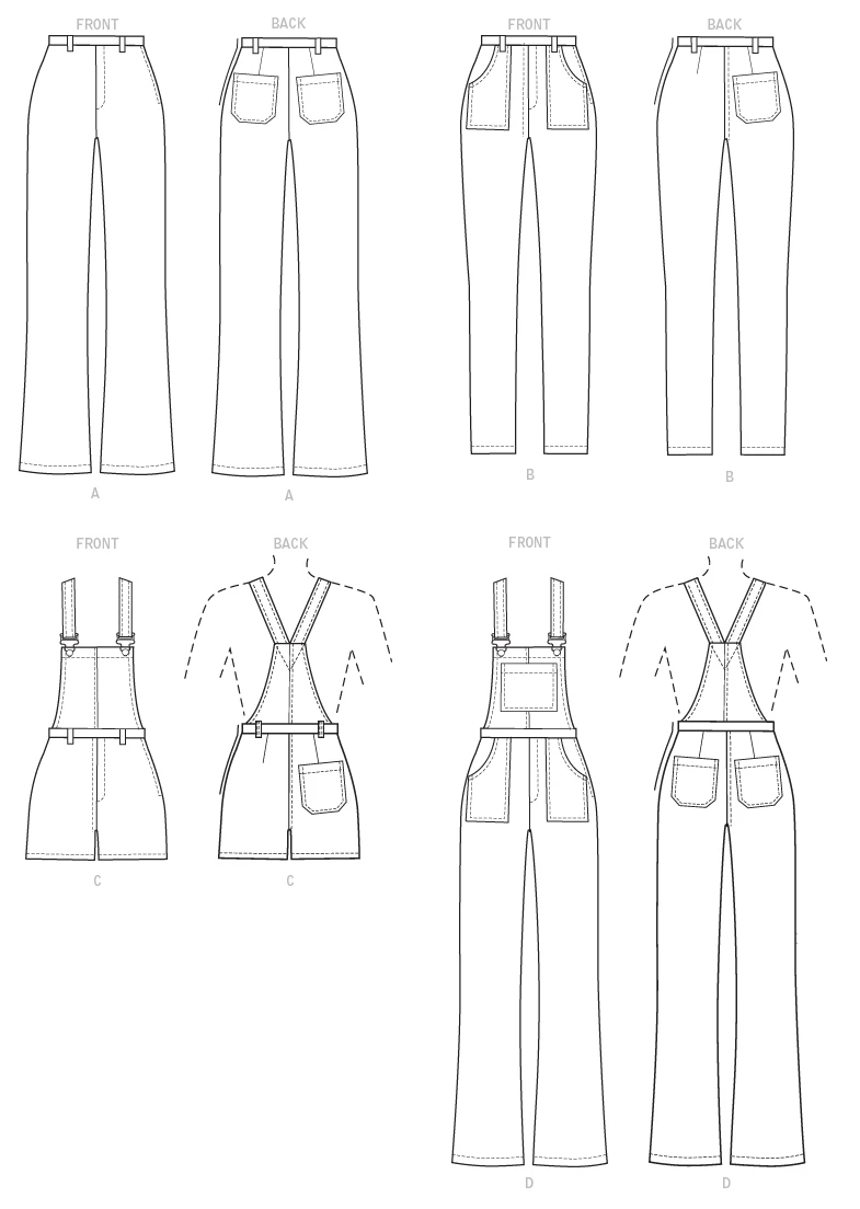 McCall's Sewing Pattern #AngieMcCalls - Misses' Flared Jeans, Overalls, Skinny Jeans & Shortalls (PDF) 5 McCall's Sewing Pattern #AngieMcCalls - Misses' Flared Jeans, Overalls, Skinny Jeans & Shortalls (PDF)