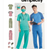Simplicity Sewing Pattern Unisex Knit Scrub Tops, Pants, Cap and Mask