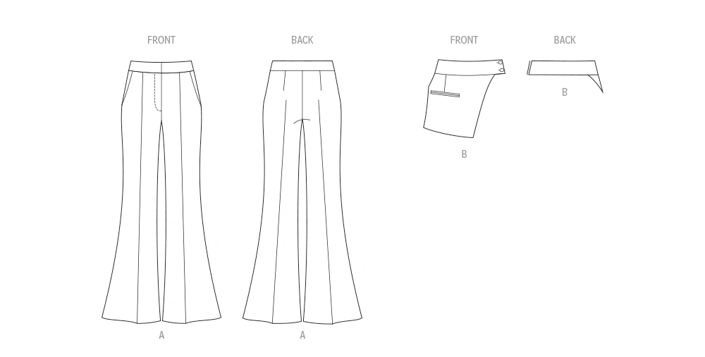 McCall's Sewing Pattern Misses' Flared Pants and Belt with Pocket 7 McCall's Sewing Pattern Misses' Flared Pants and Belt with Pocket