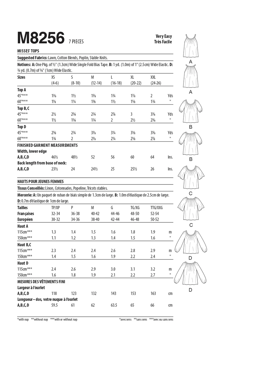 McCall's Sewing Pattern Misses' Tops (PDF) 595 McCall's Sewing Pattern Misses' Tops (PDF)